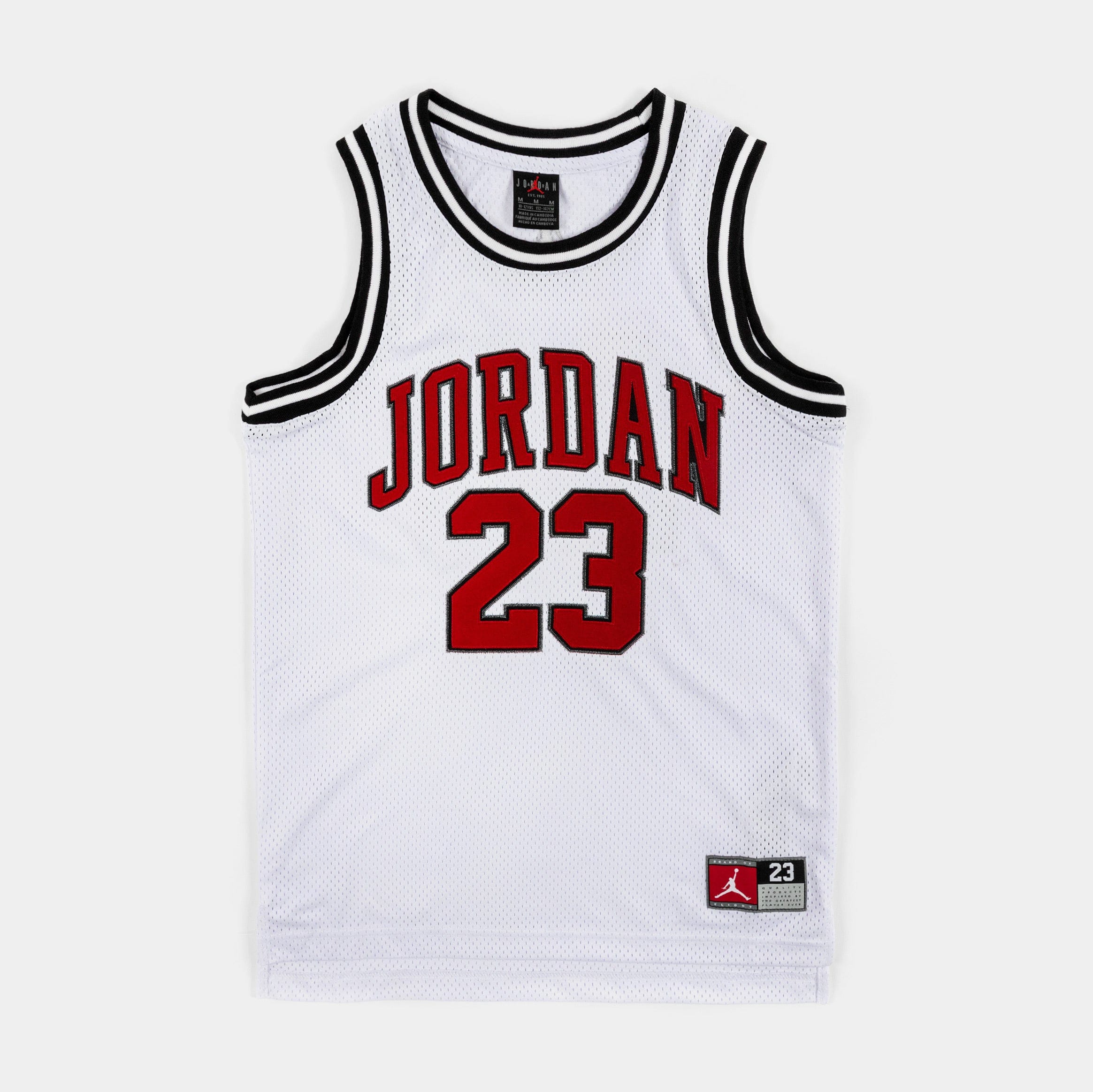 Air Jordan 23 Jersey Tank Grade School Jersey (White/Red/White)