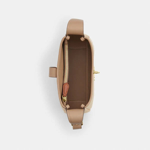 Coach Hadley Mini Crossbody Bag With Signature Canvas Gold Dark Natural Multi