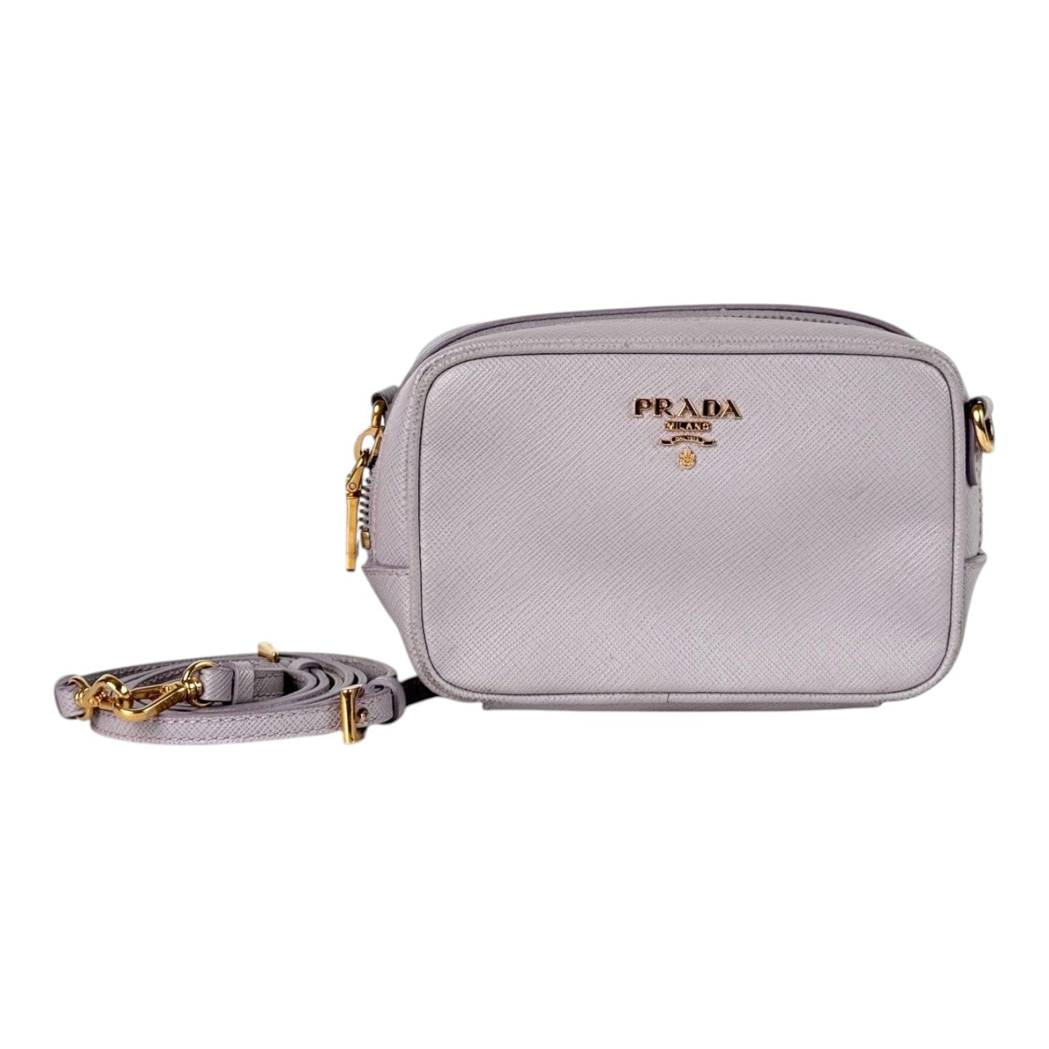 Prada Lilac Mini Saffiano Crossbody Camera Bag