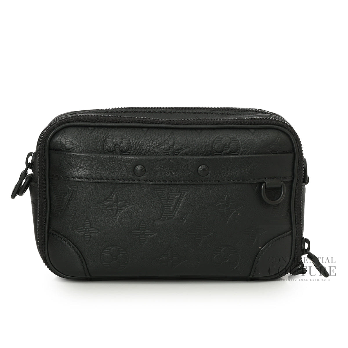 Louis Vuitton Alpha Wearable Wallet Monogram Shadow Leather Black Crossbody