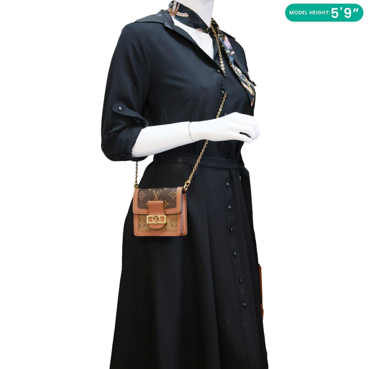 Louis Vuitton Dauphine Micro Monogram Reverse Canvas Crossbody Bag Brown