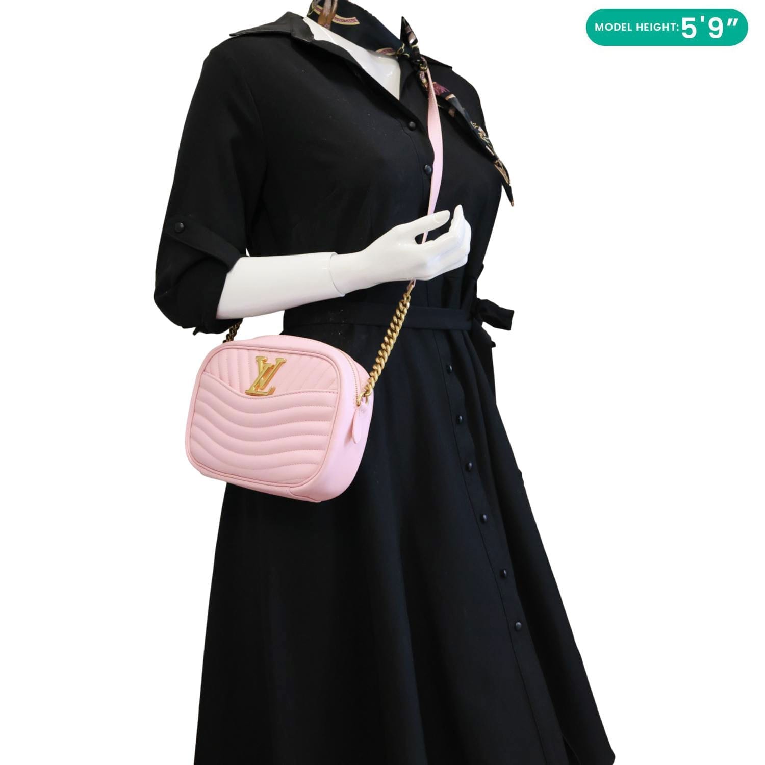 LOUIS VUITTON New Wave Quilted Leather Camera Crossbody Bag Pink