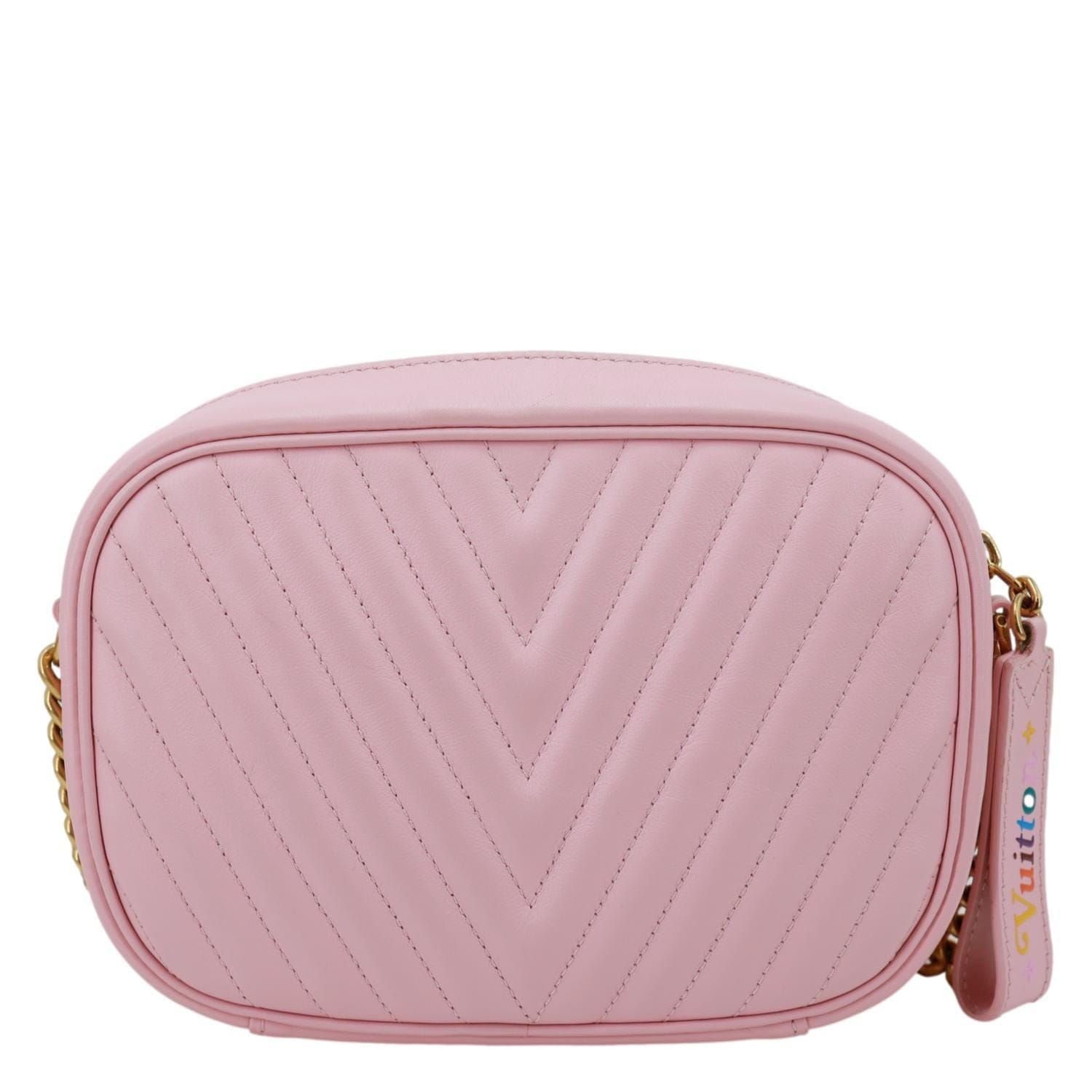 LOUIS VUITTON New Wave Quilted Leather Camera Crossbody Bag Pink