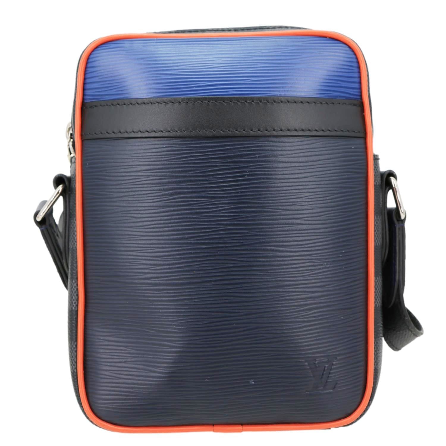 LOUIS VUITTON Danube PM Slim Epi Leather Crossbody Bag Navy Blue