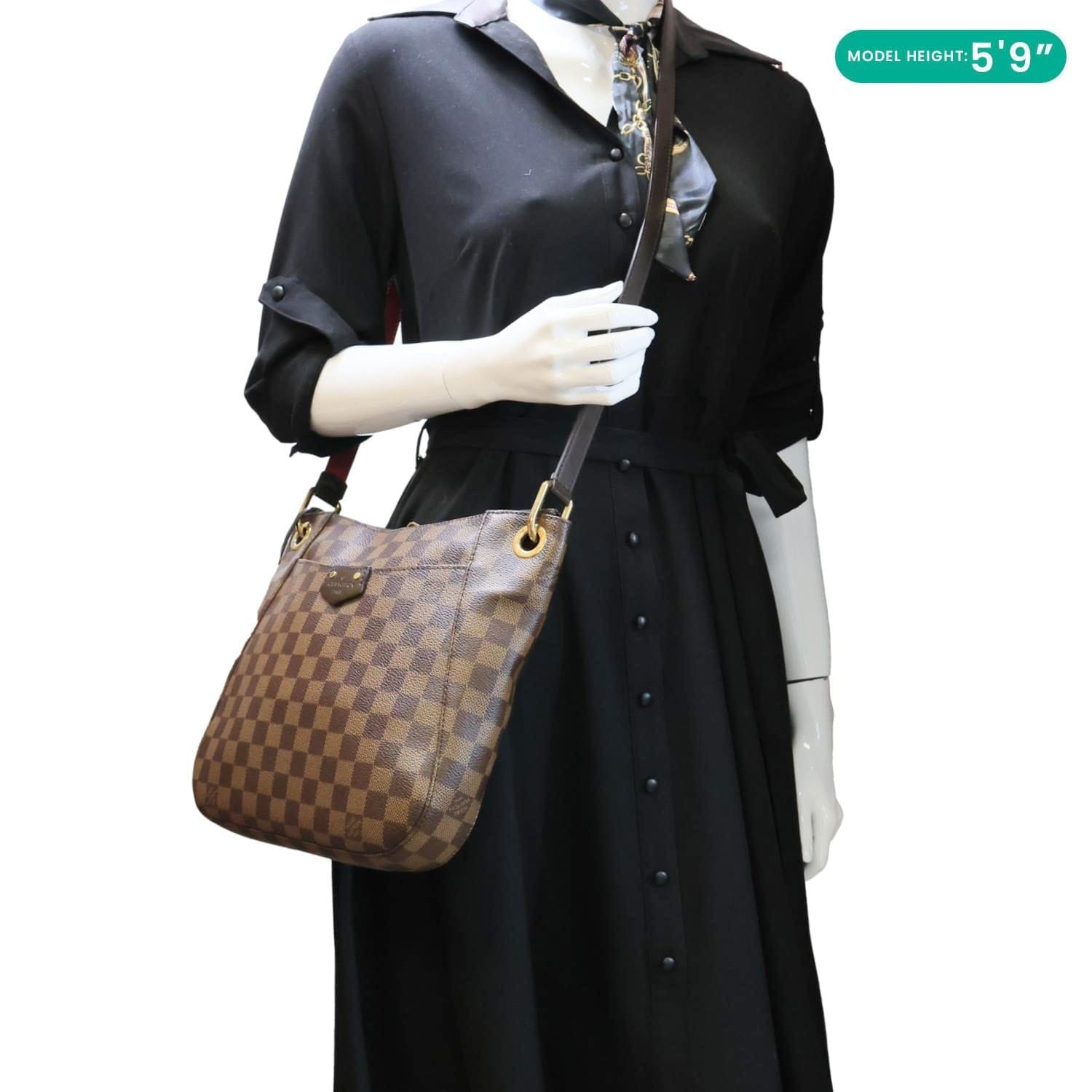 LOUIS VUITTON South Bank Besace Damier Ebene Crossbody Bag Brown