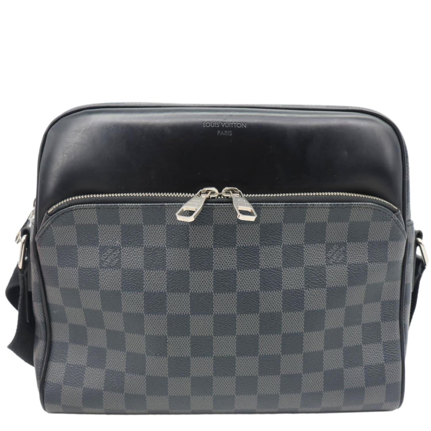 LOUIS VUITTON Dayton Reporter PM Damier Graphite Crossbody Bag Black