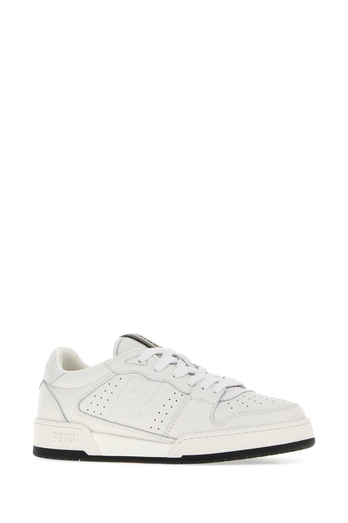 Fendi Low - Top Leather Sneaker — White