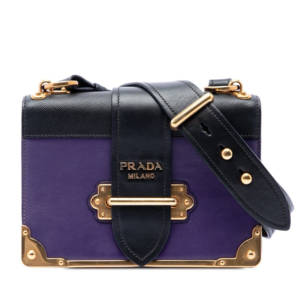 Prada Saffiano Trimmed City Calf Cahier Crossbody
