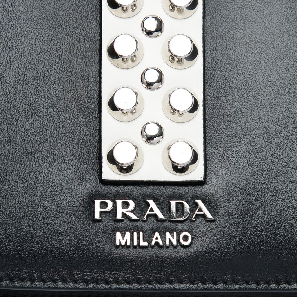 Prada City Calf and Saffiano Studded Elektra Crossbody
