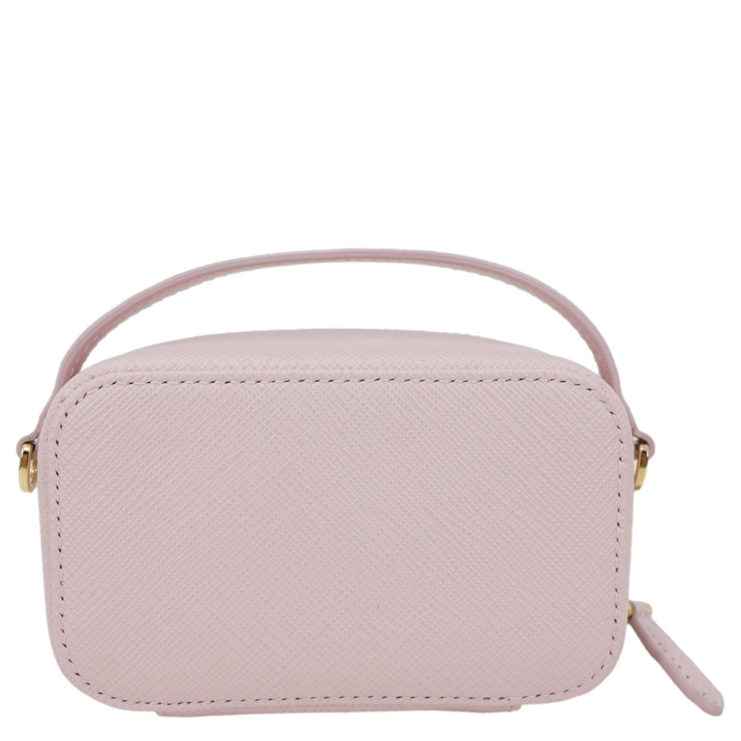 PRADA Mini Saffiano Leather Zip Crossbody Bag Pink