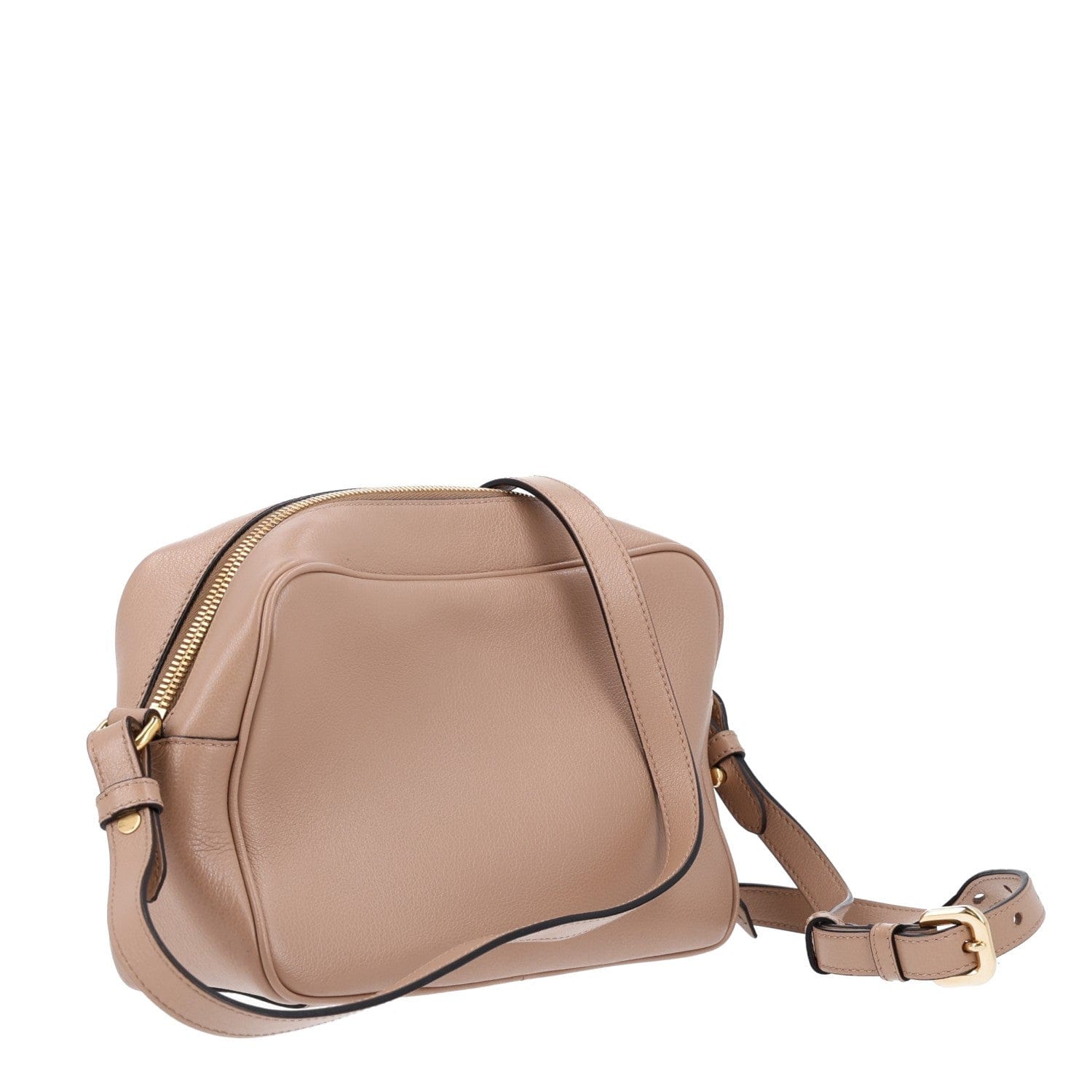 Prada Glace Calfskin Embossed Logo Crossbody Cammeo