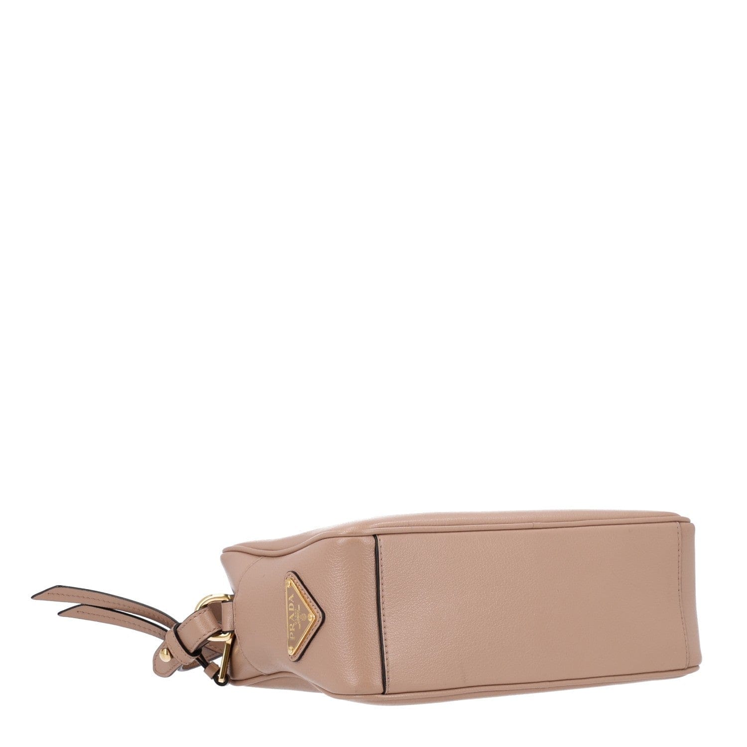 Prada Glace Calfskin Embossed Logo Crossbody Cammeo