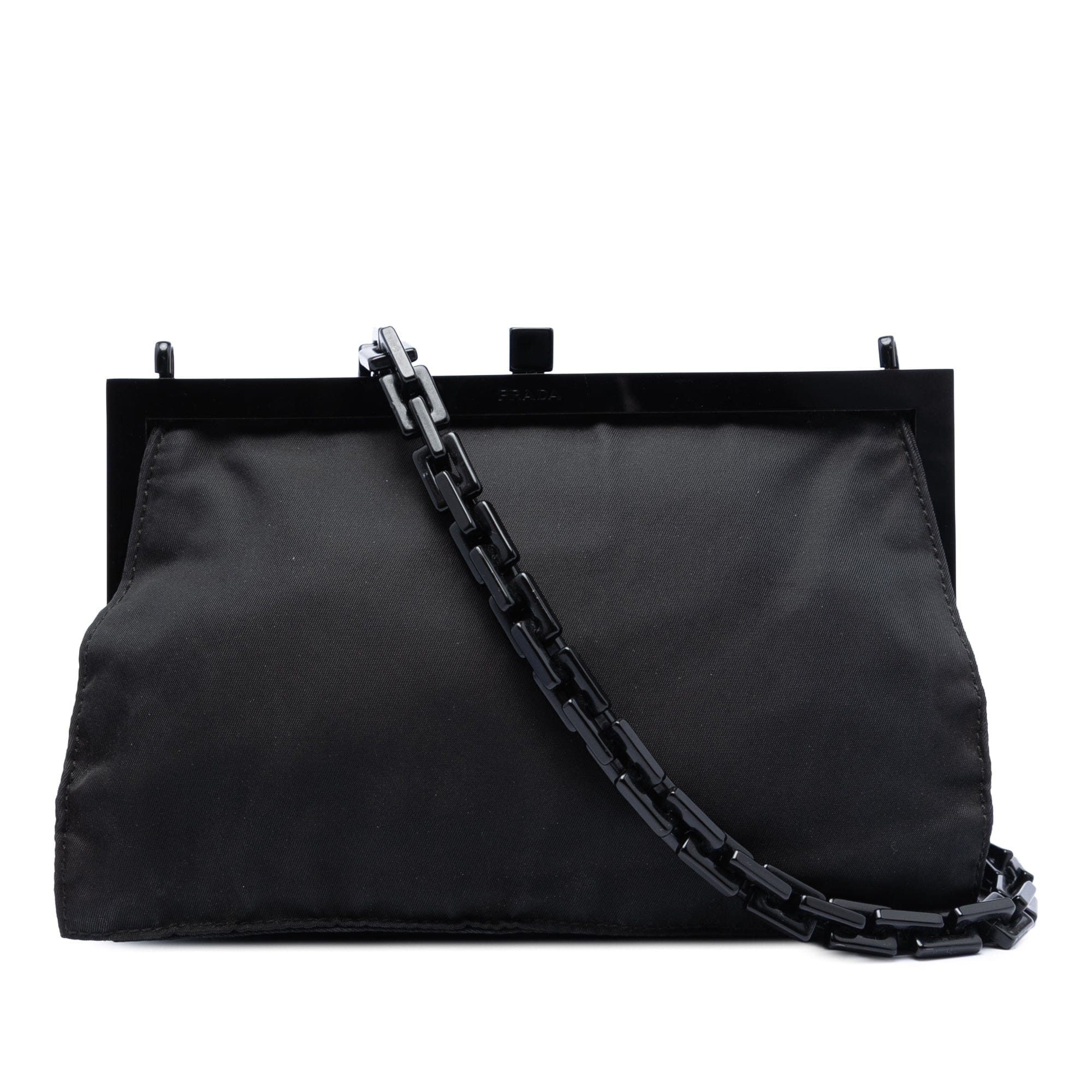 Prada Tessuto Kisslock Frame Chain Crossbody