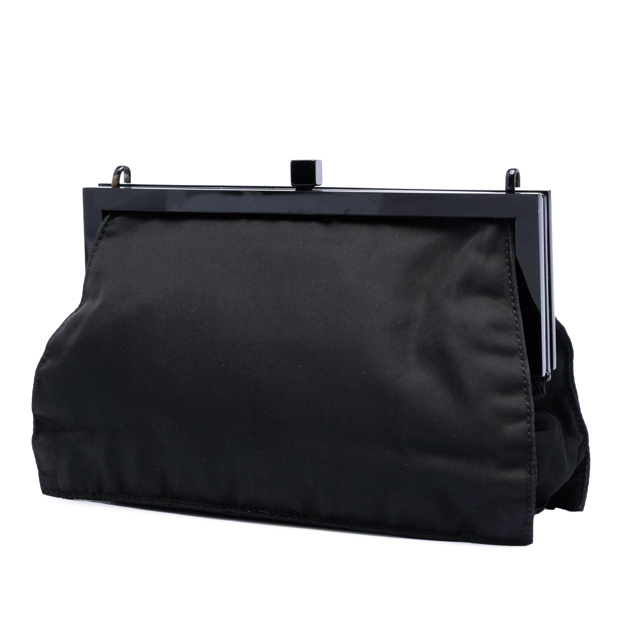 Prada Tessuto Kisslock Frame Chain Crossbody