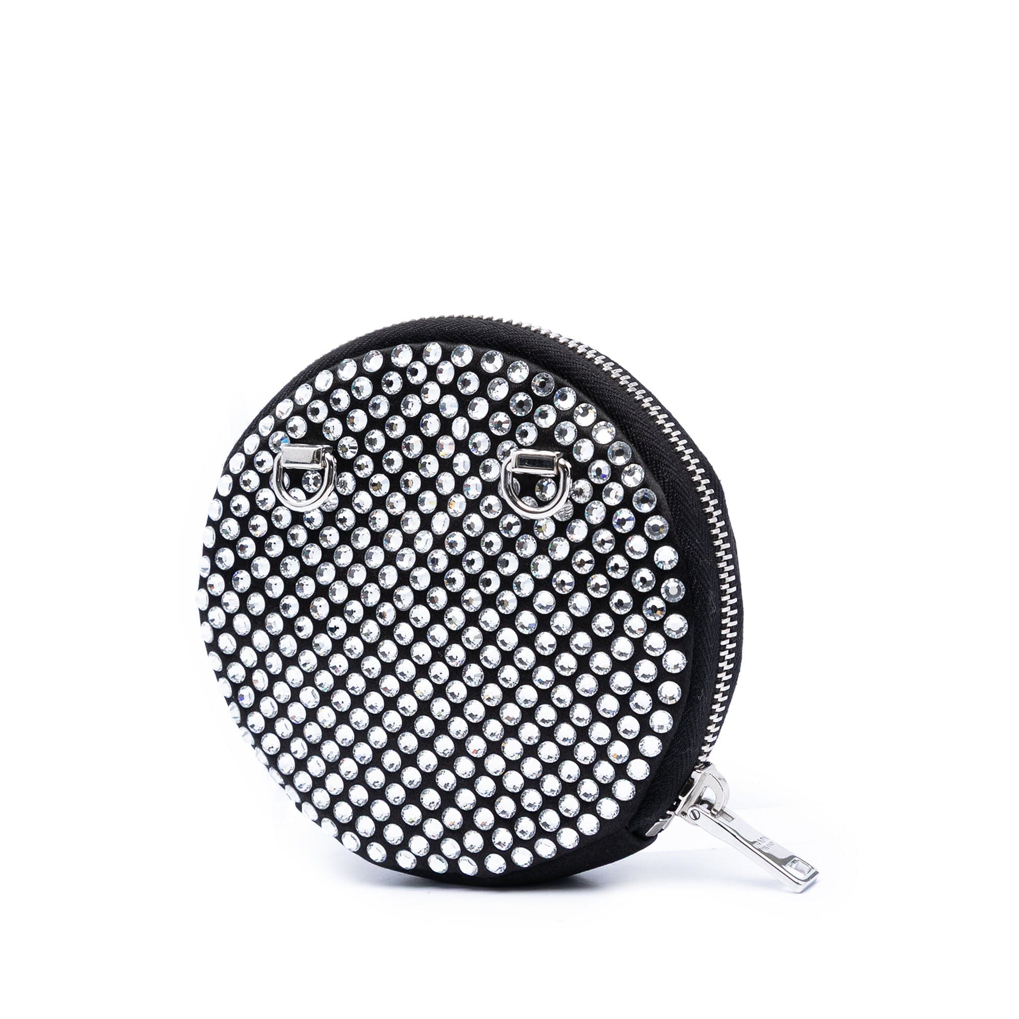 Prada Satin Crystal Round Chain Crossbody