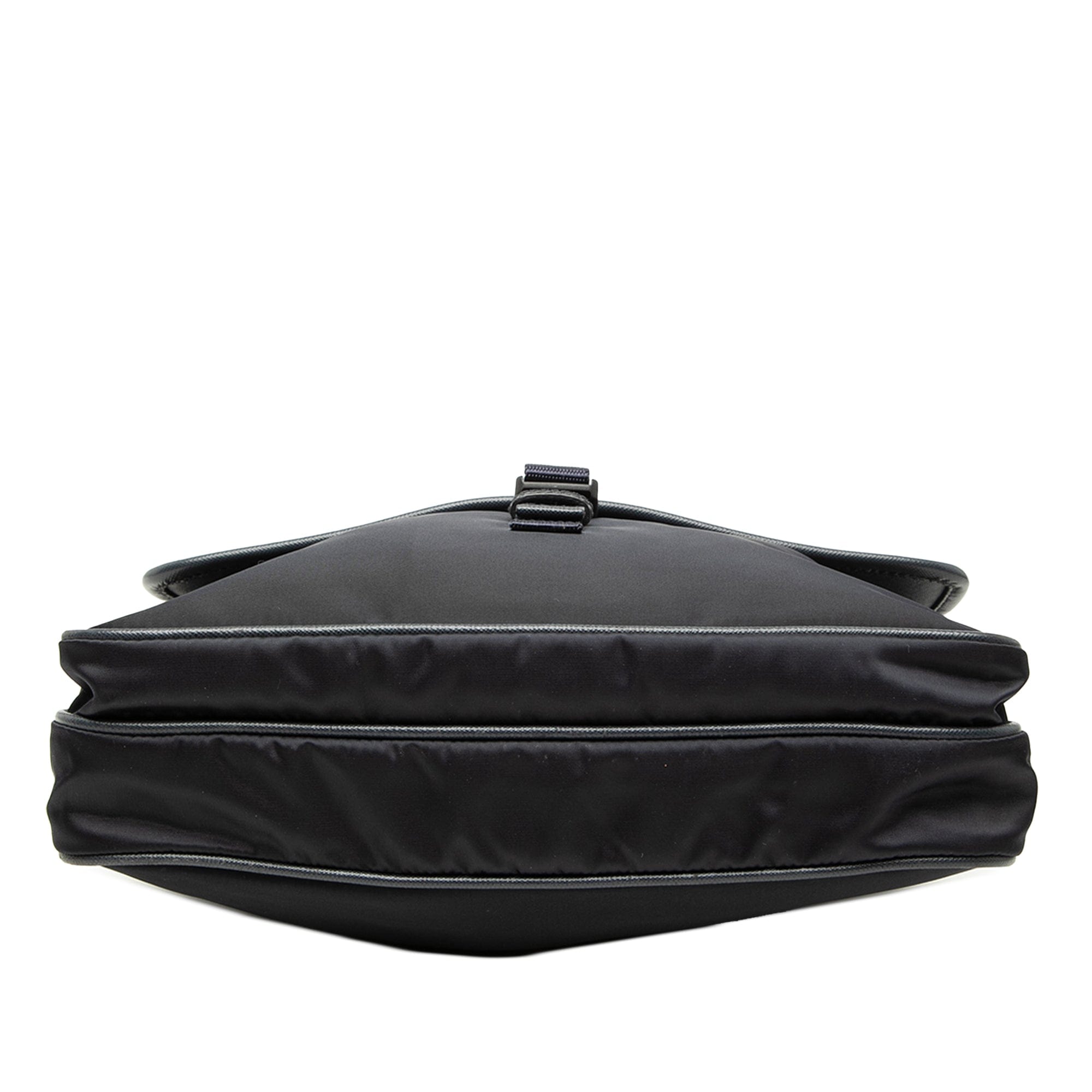 Prada Saffiano Trimmed Tessuto Zip Top Crossbody