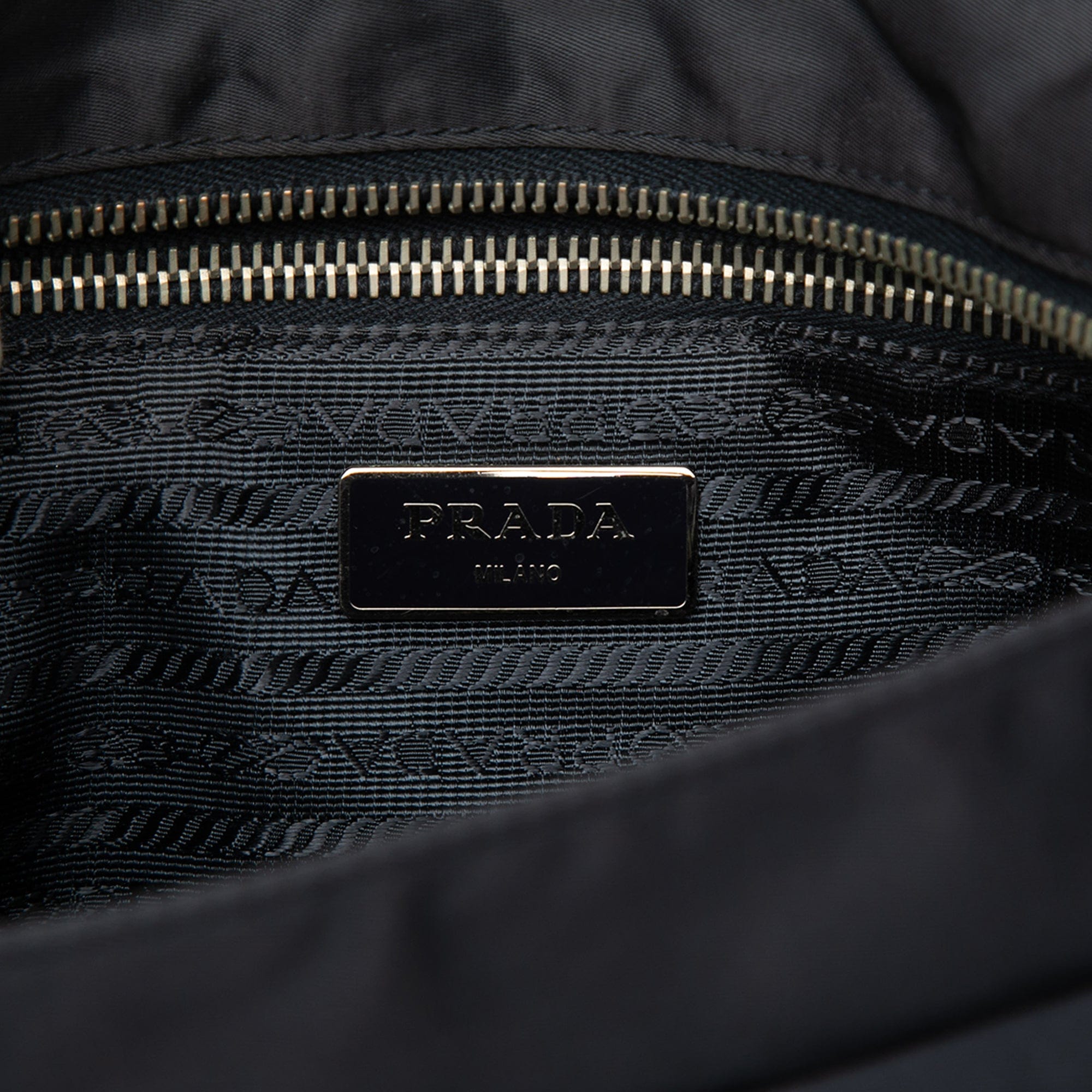 Prada Saffiano Trimmed Tessuto Zip Top Crossbody