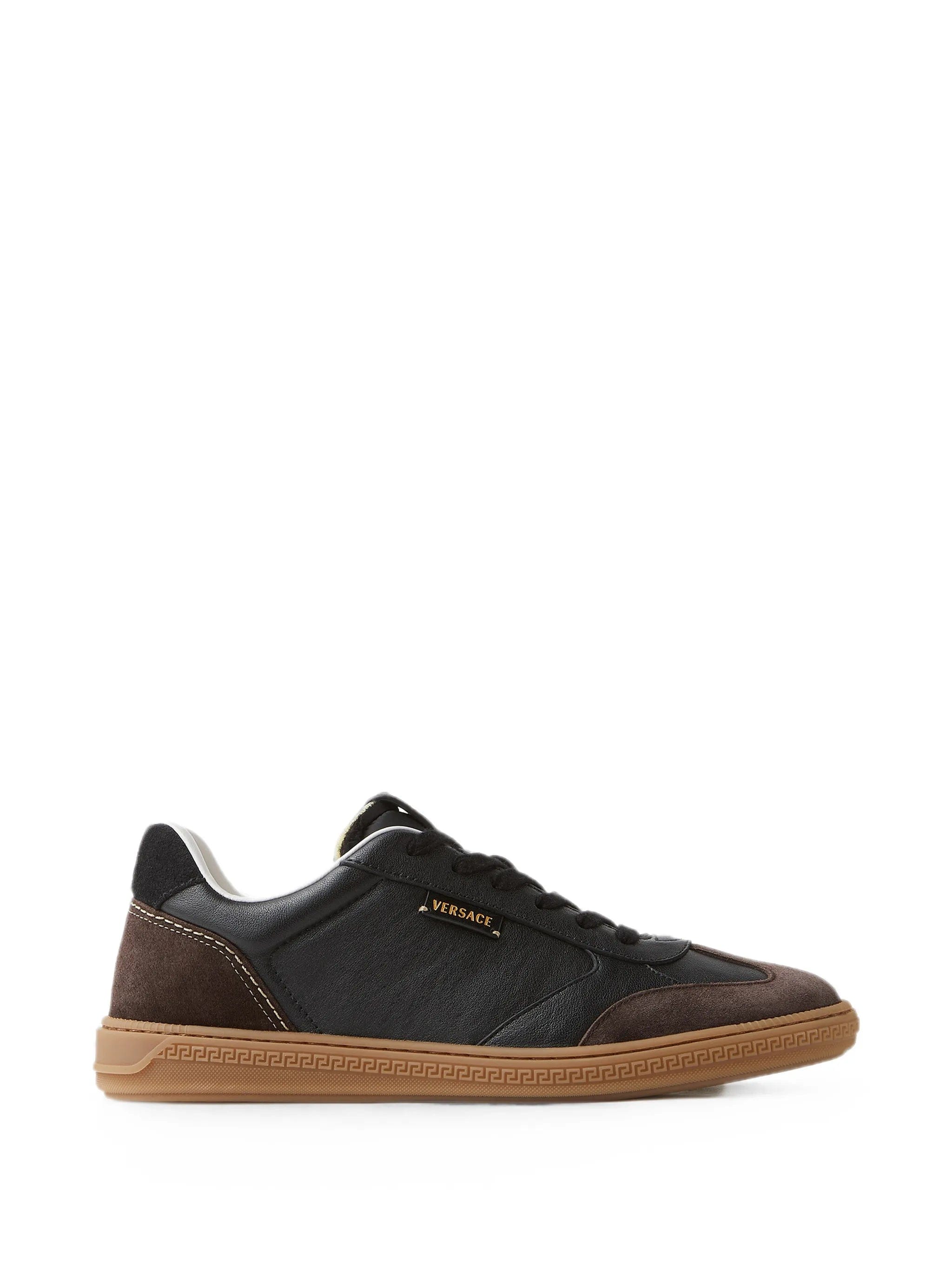 Versace Greca Court nappa & suede sneakers