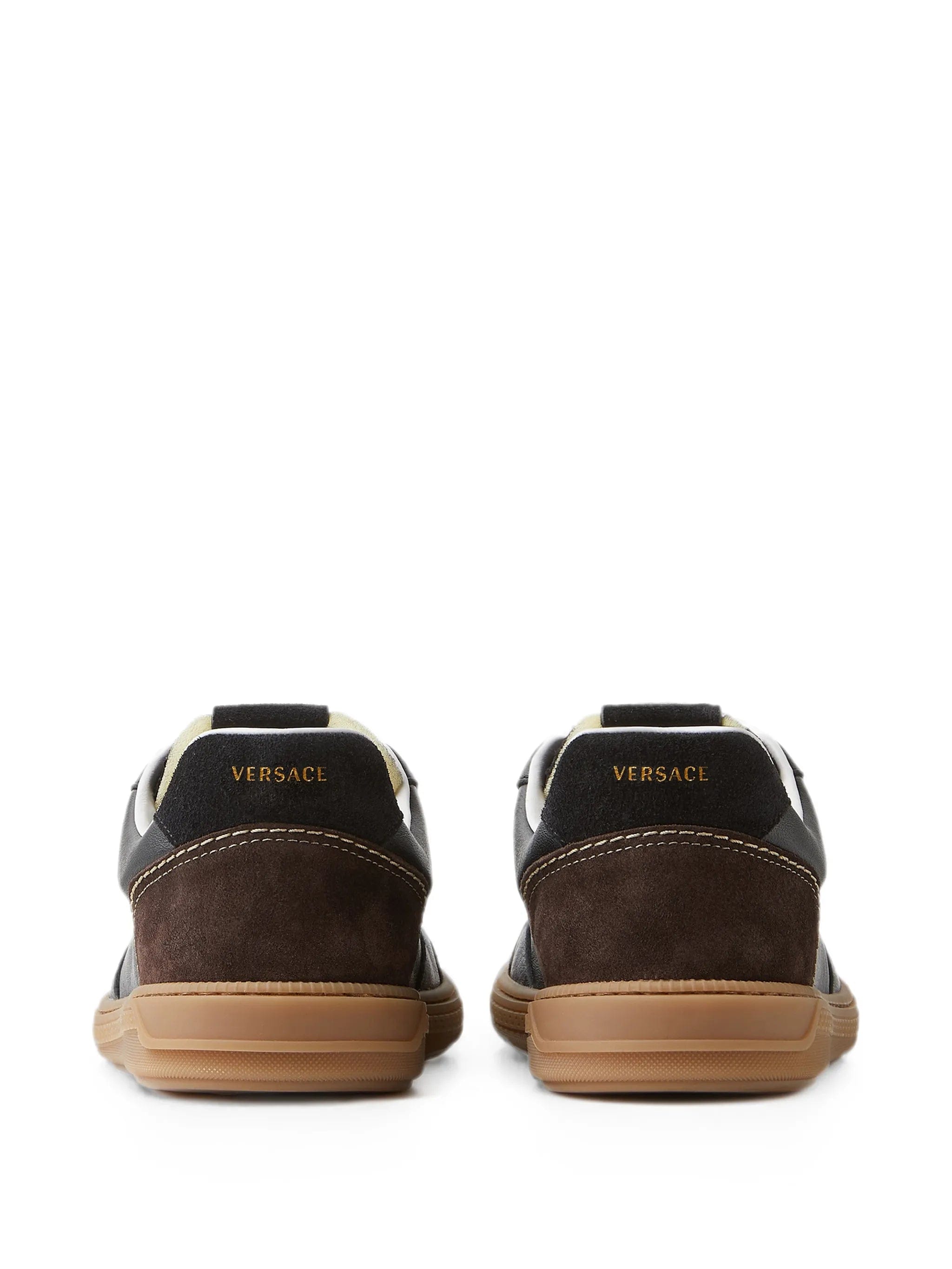 Versace Greca Court nappa & suede sneakers