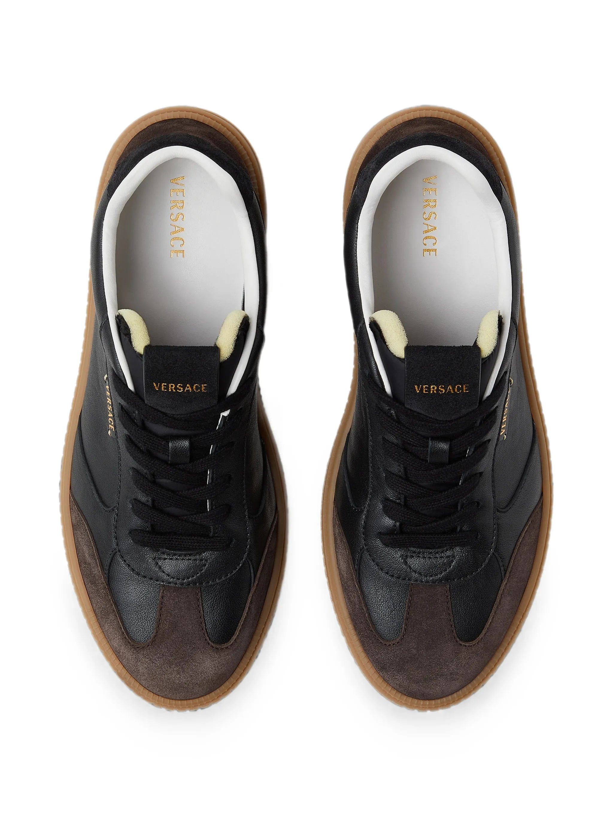 Versace Greca Court nappa & suede sneakers