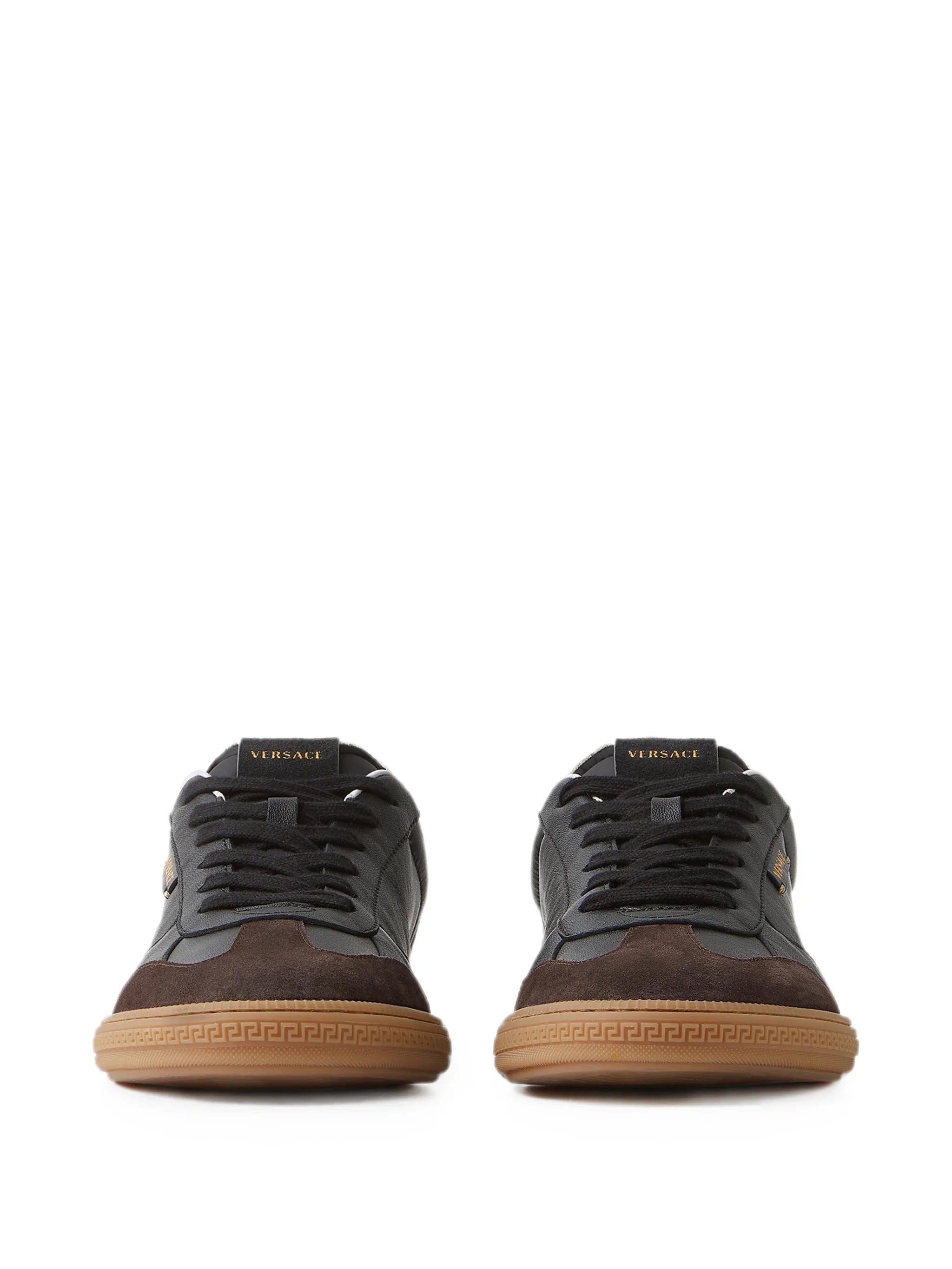 Versace Greca Court nappa & suede sneakers