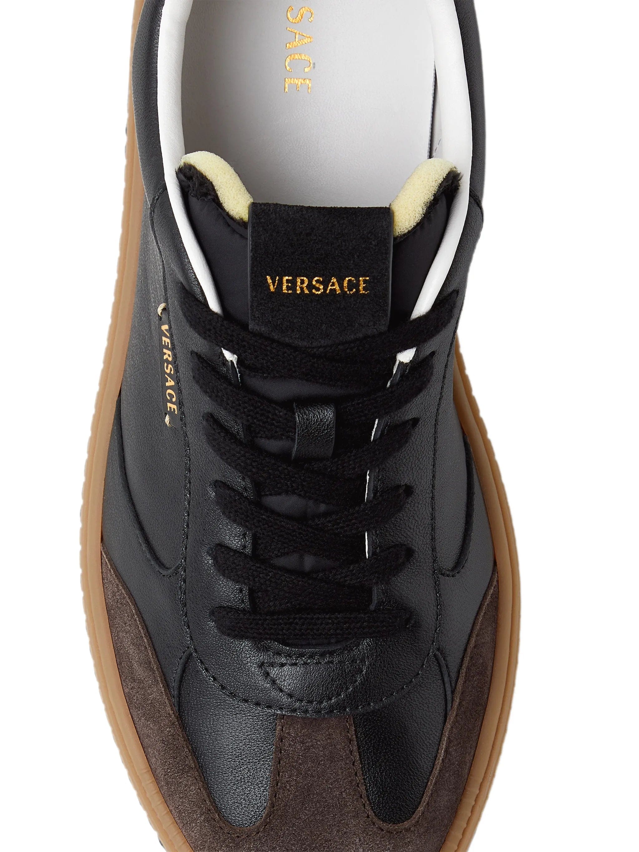 Versace Greca Court nappa & suede sneakers