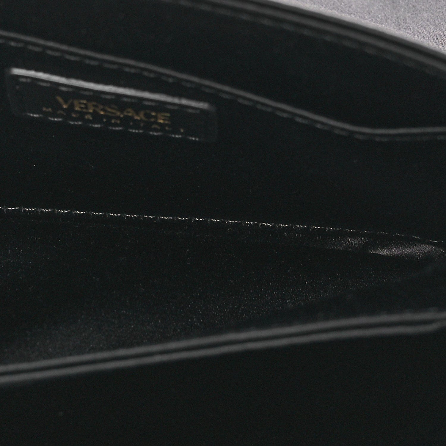 Versace Satin Crystal Mini Kleio Crossbody Bag Black