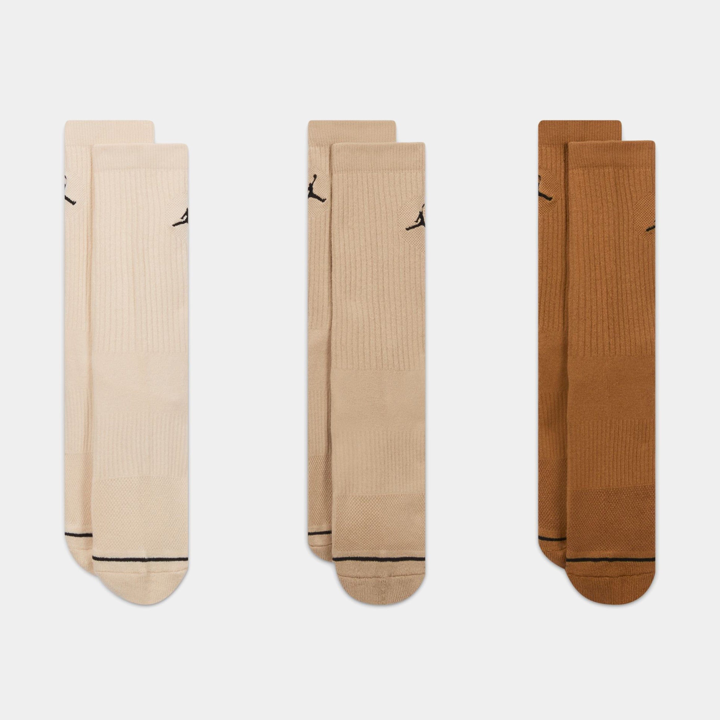 Air Jordan Everyday Crew 3 Pack Mens Socks (Brown/Black)