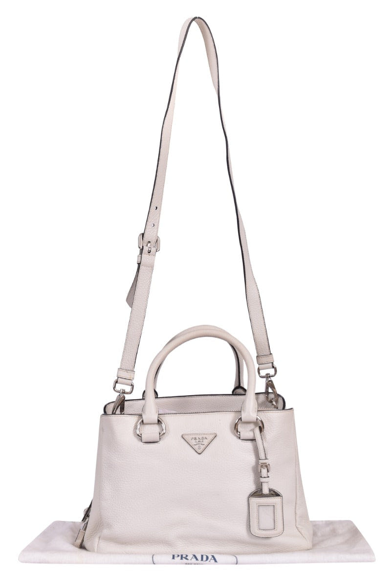 Prada Bauletto Vitello Daino Pomice Tote Bag