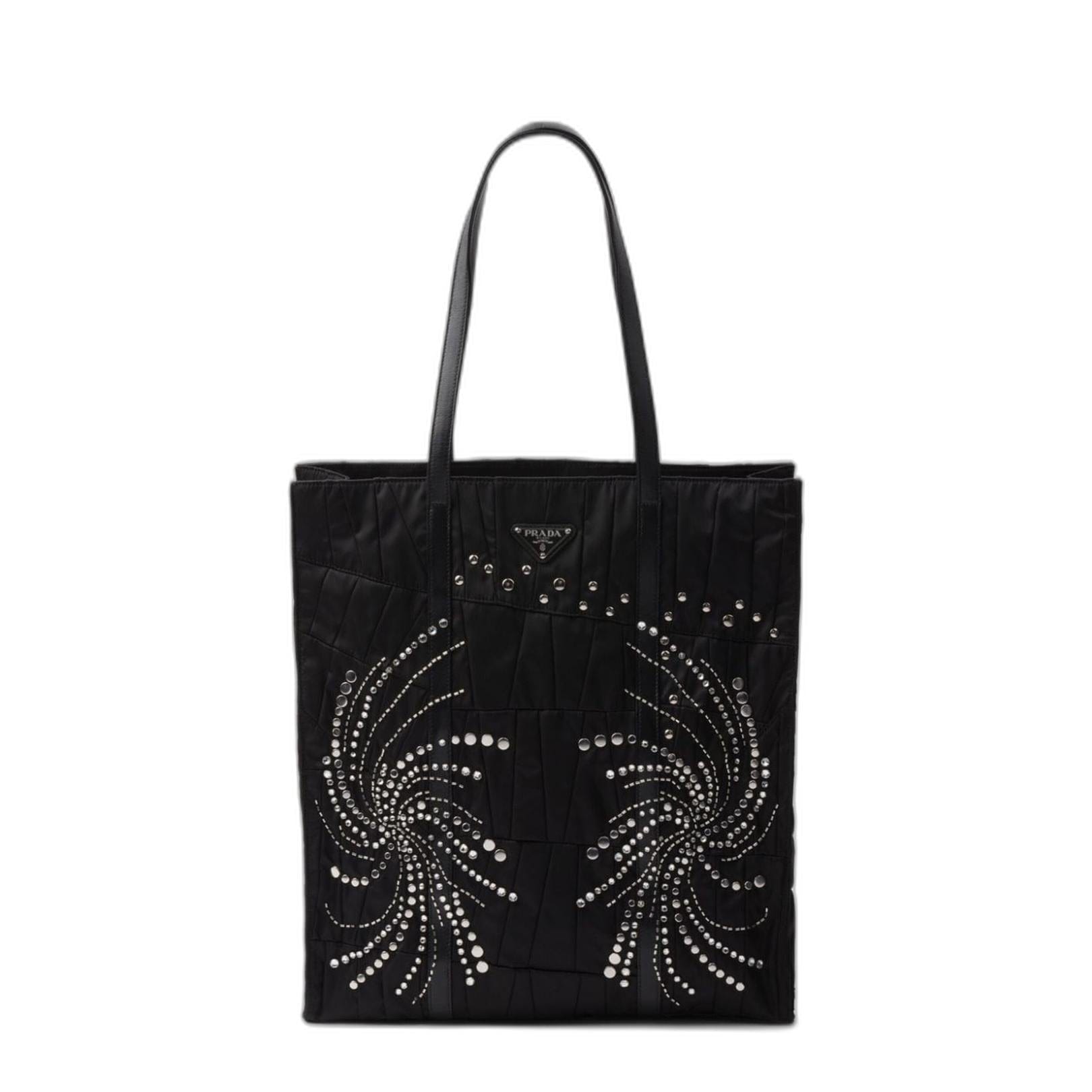 Prada Re - Nylon Large Recycled Nylon Tote - Nero