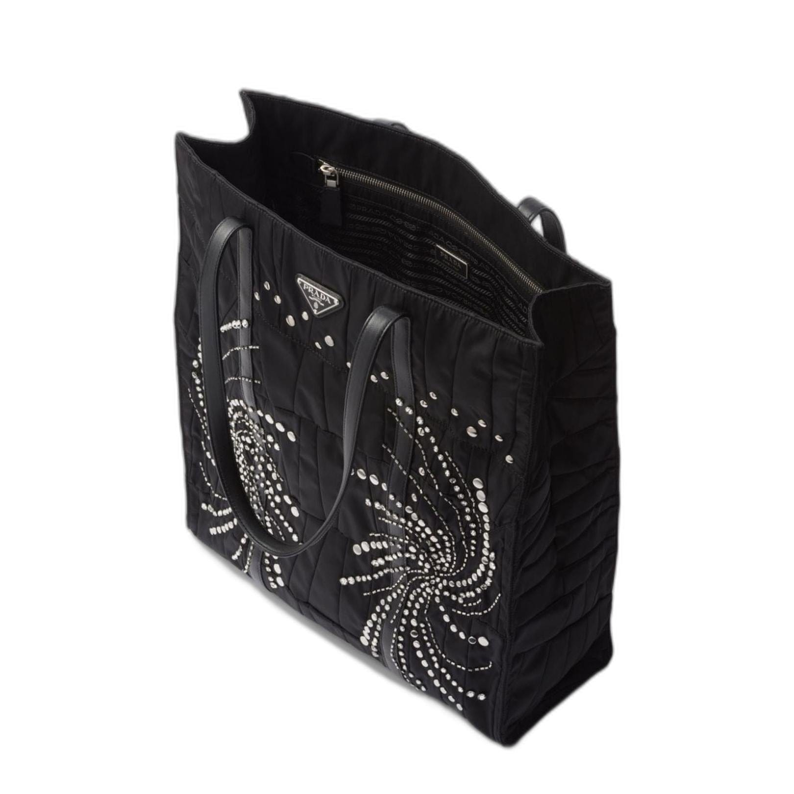 Prada Re - Nylon Large Recycled Nylon Tote - Nero