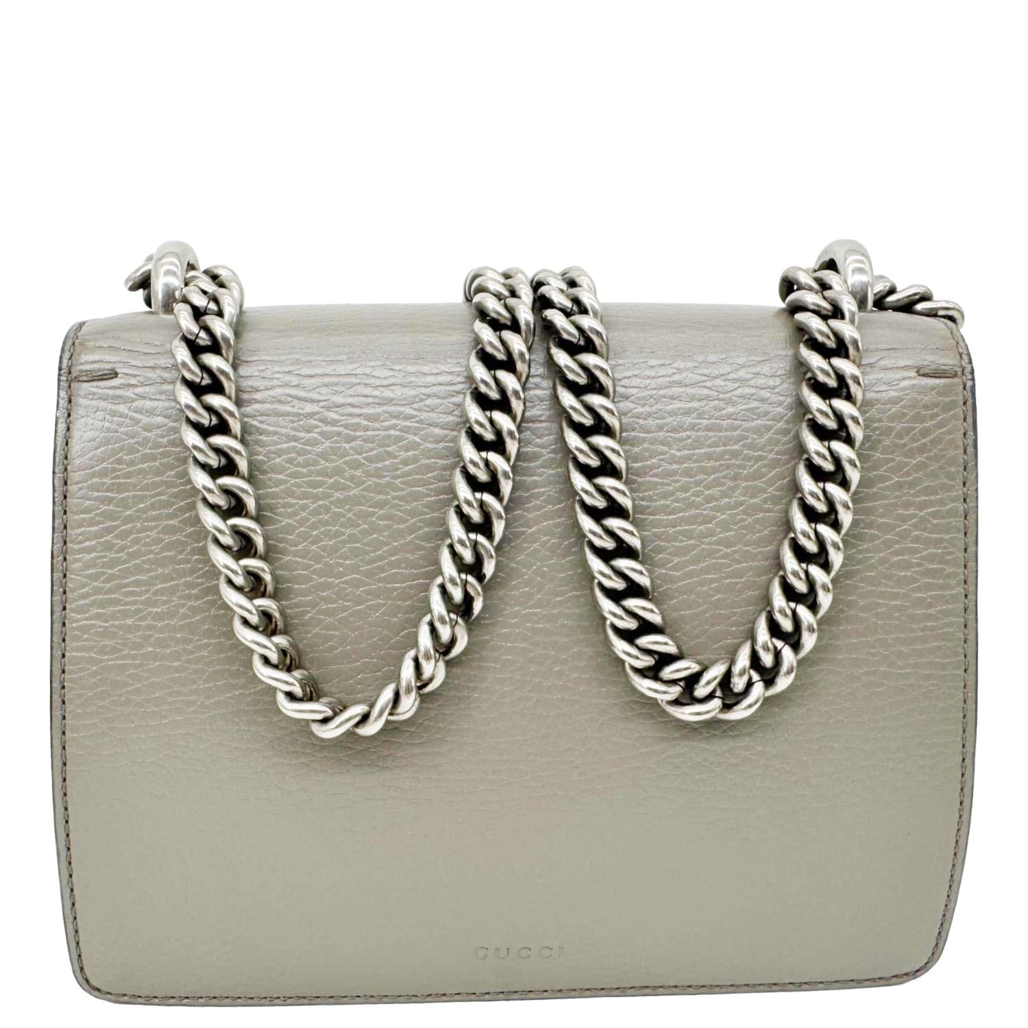 GUCCI Dionysus Mini Leather Crossbody Bag Gray 421970