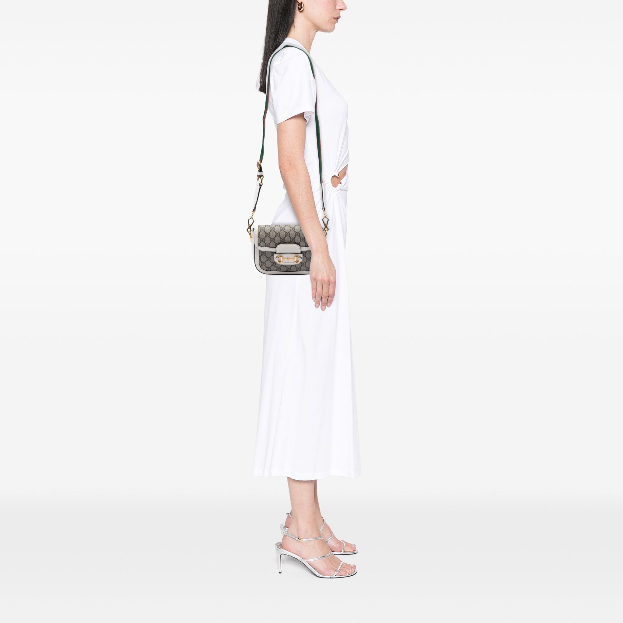 Gucci Small GG Supreme Web Horsebit 1955 Crossbody