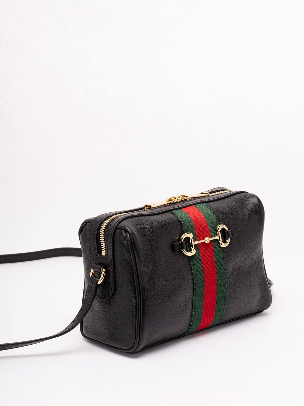 Gucci Women Horsebit Web Crossbody Bag
