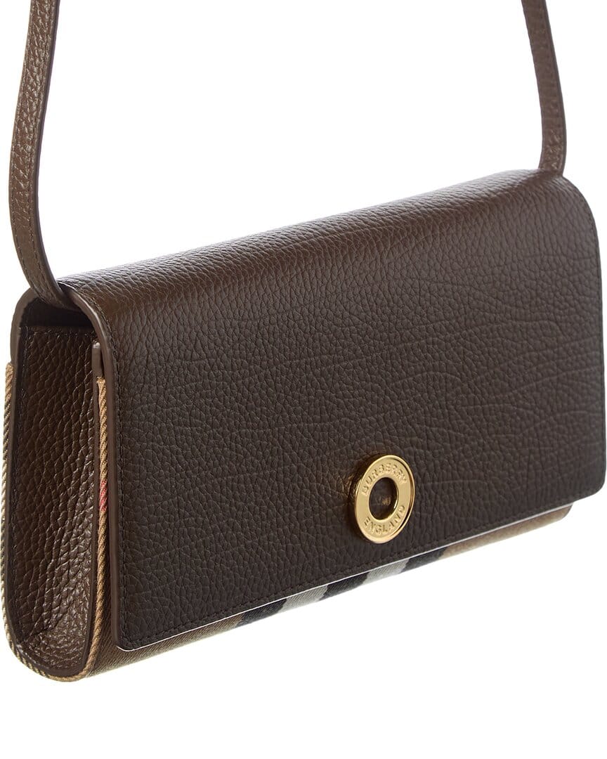 Burberry Check Canvas & Leather Crossbody