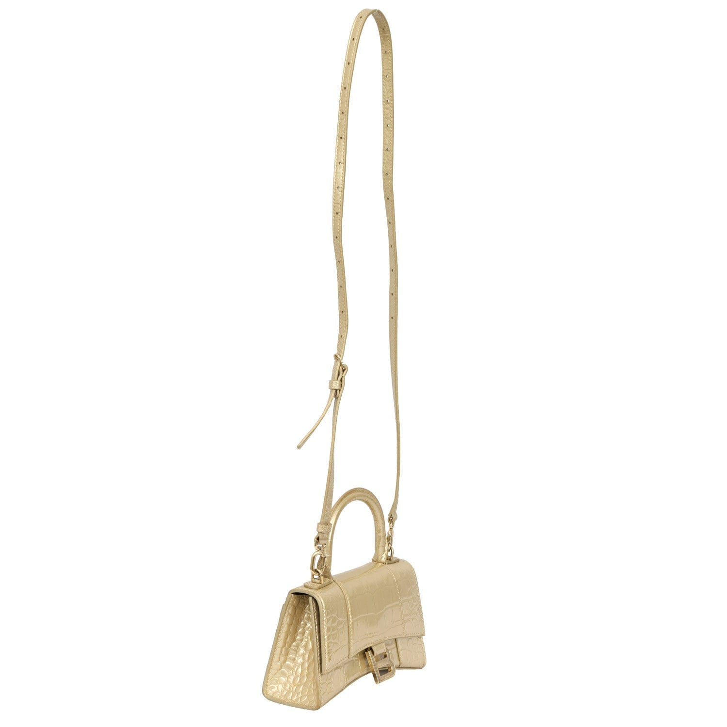 BALENCIAGA METALLIC XS HOURGLASS CROSSBODY BAG