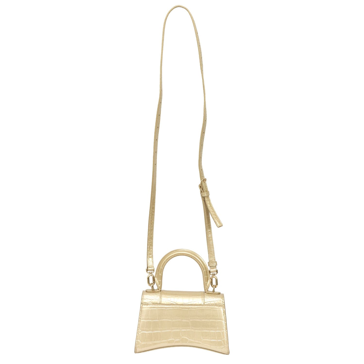 BALENCIAGA METALLIC XS HOURGLASS CROSSBODY BAG