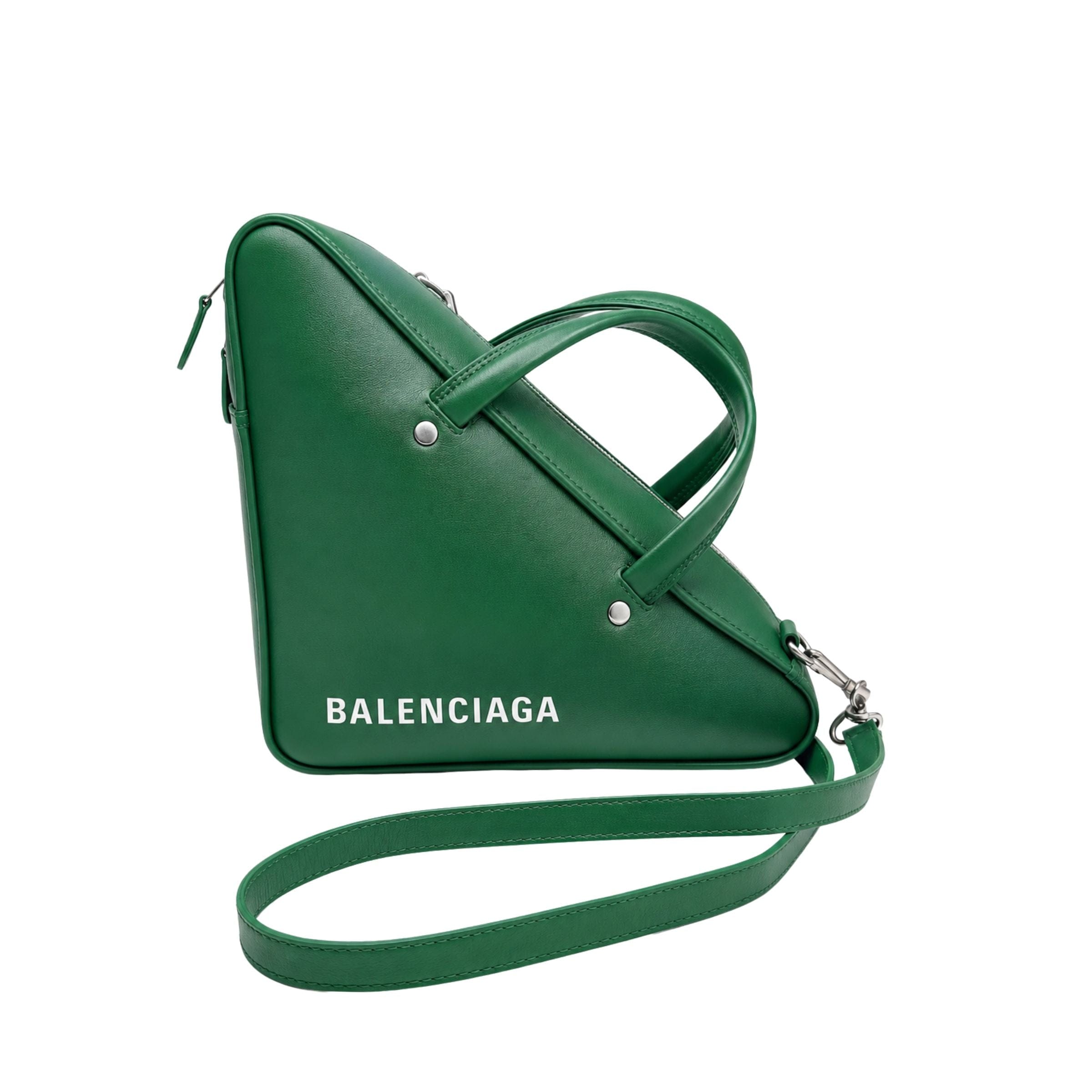 Balenciaga Green Triangle Duffle Crossbody