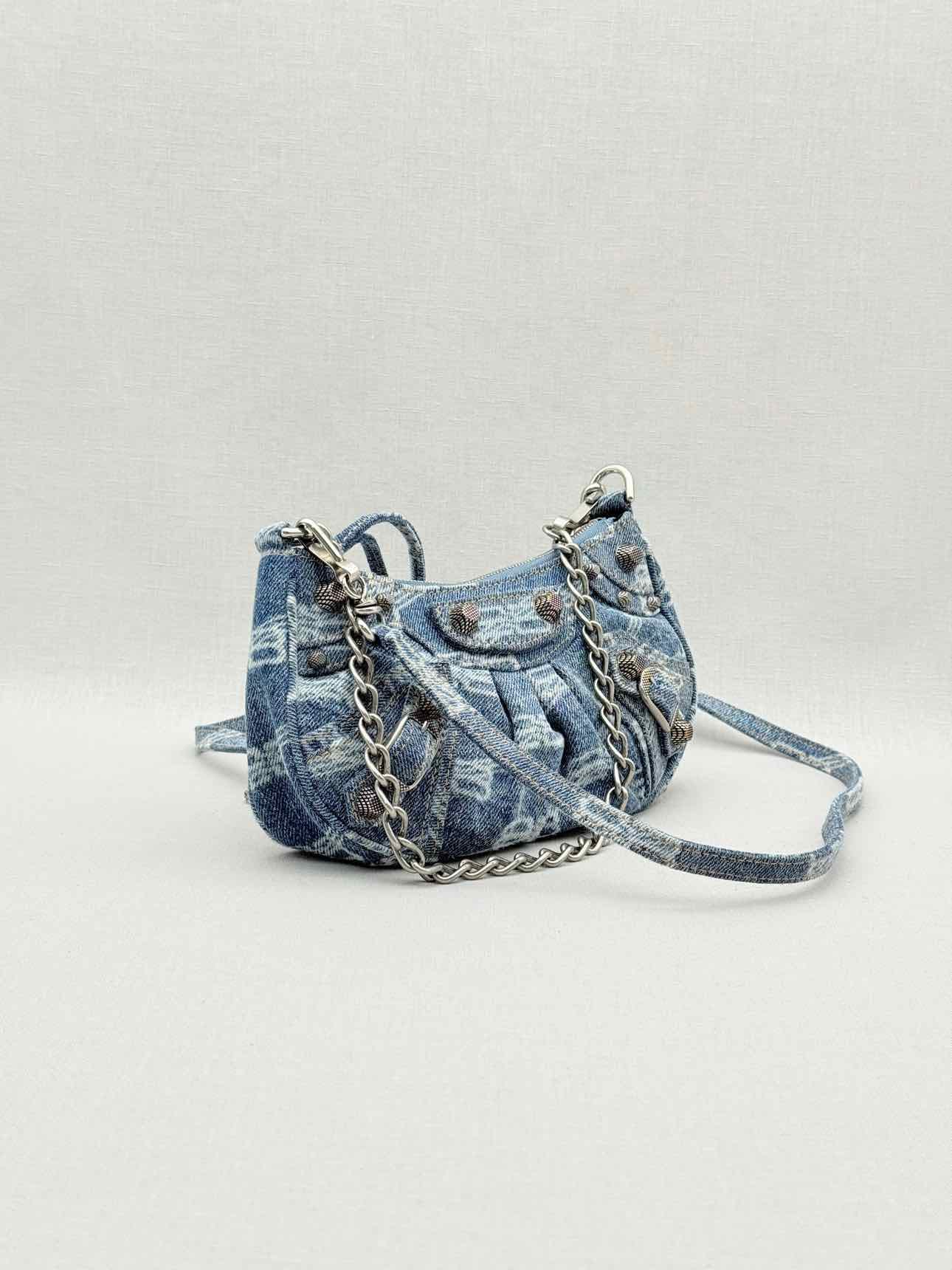Balenciaga Le Cagole Blue Logo Crossbody