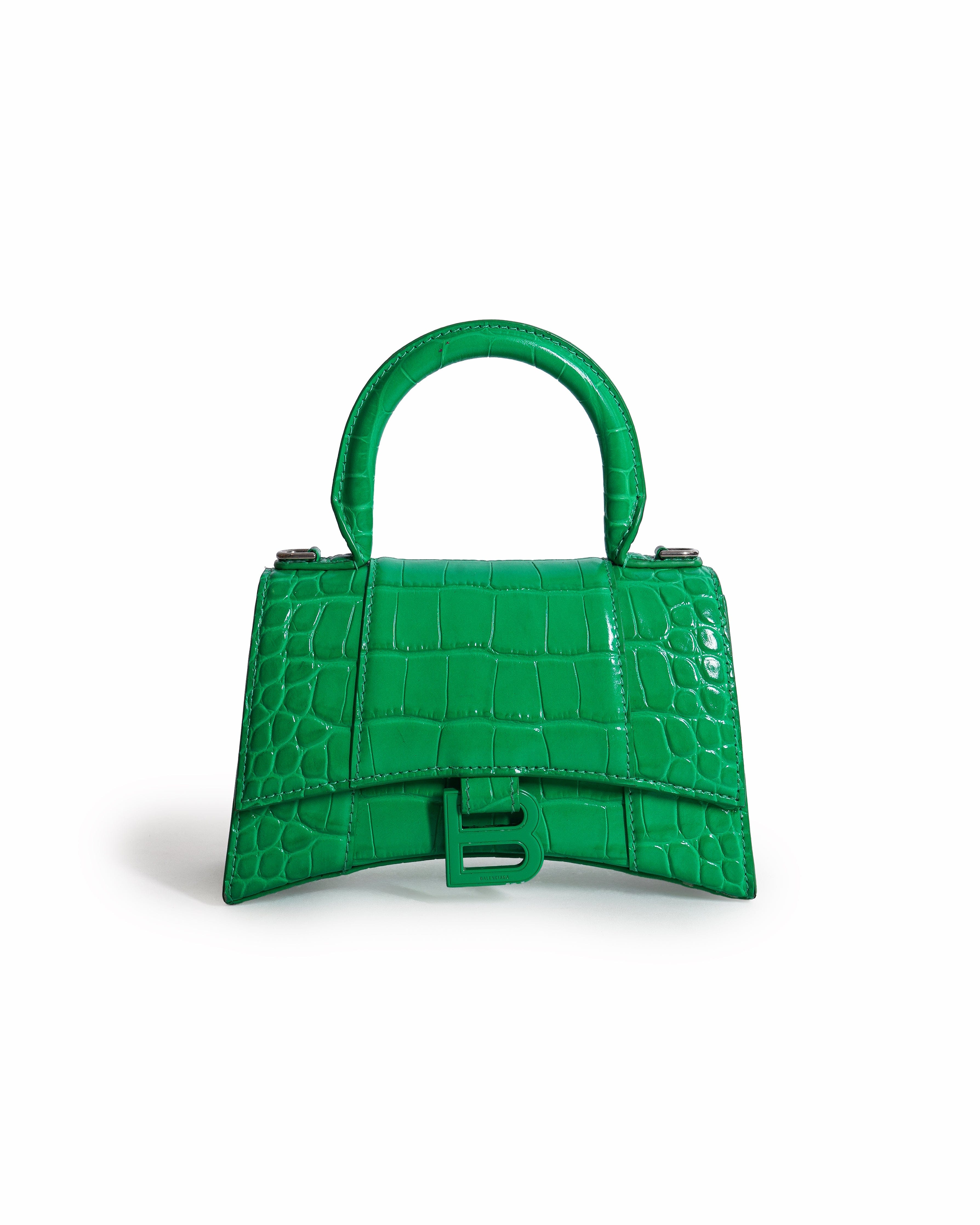 Balenciaga Hourglass XS Croc - Embossed Crossbody Bag