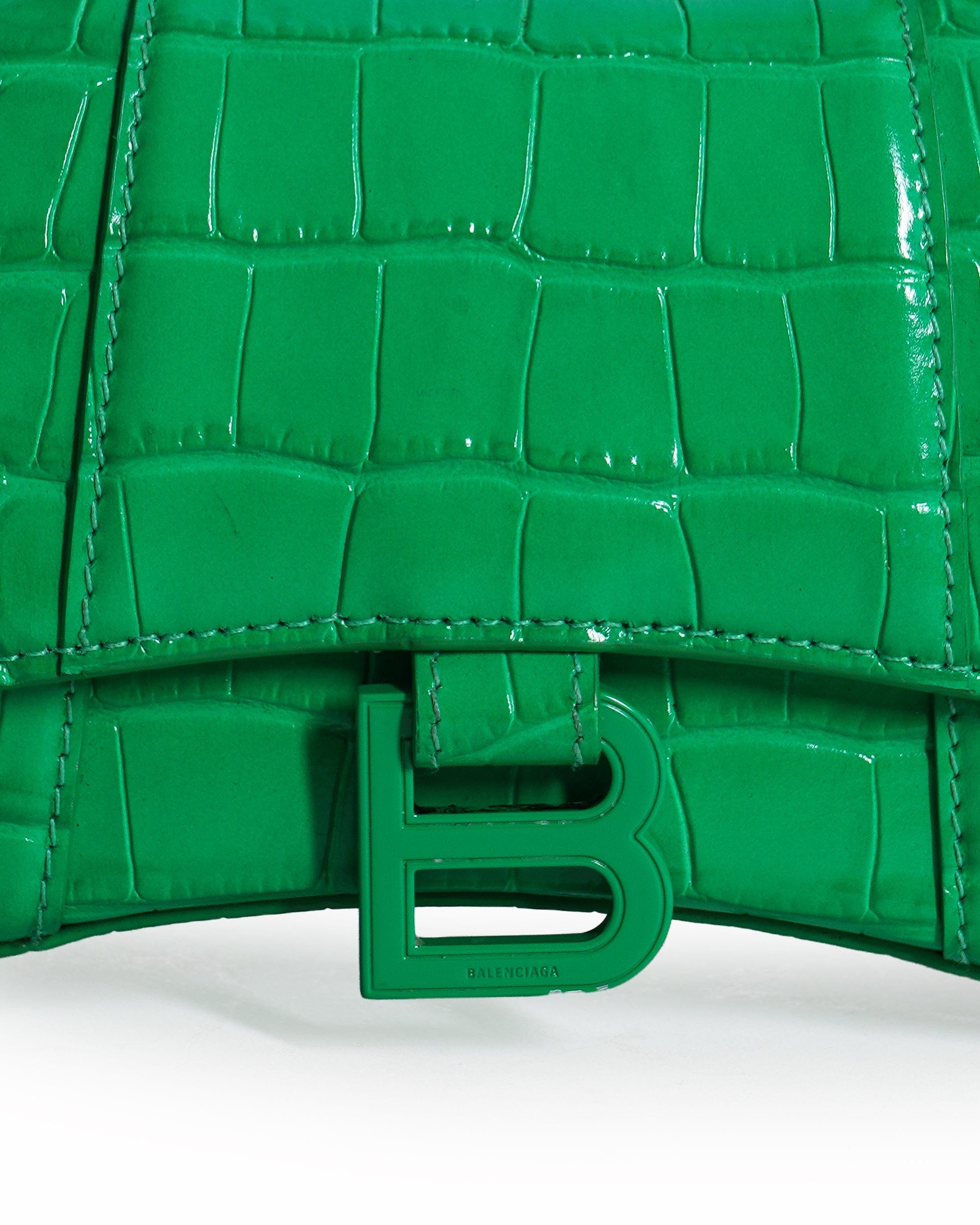 Balenciaga Hourglass XS Croc - Embossed Crossbody Bag