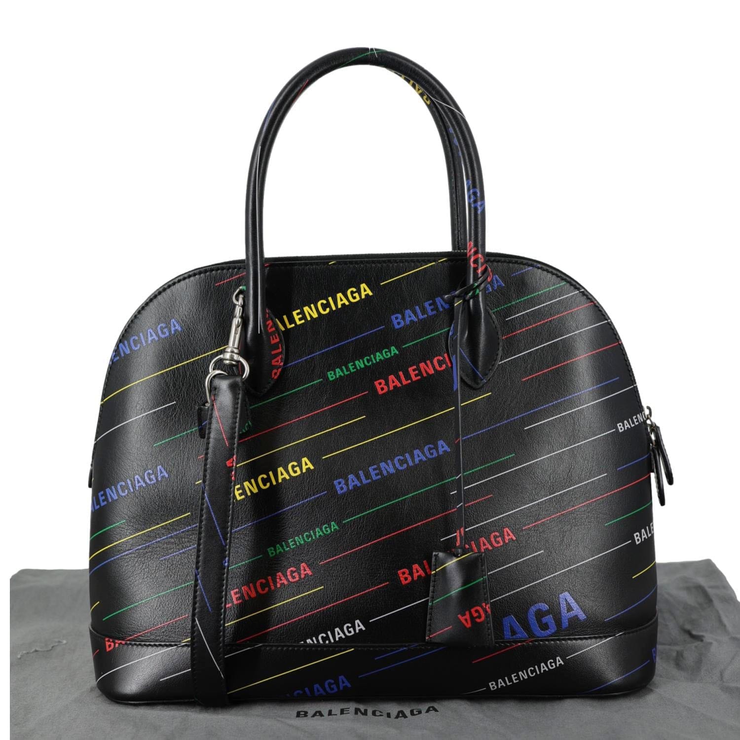 BALENCIAGA Ville XXS Calfskin Leather Top Handle Crossbody Bag Black