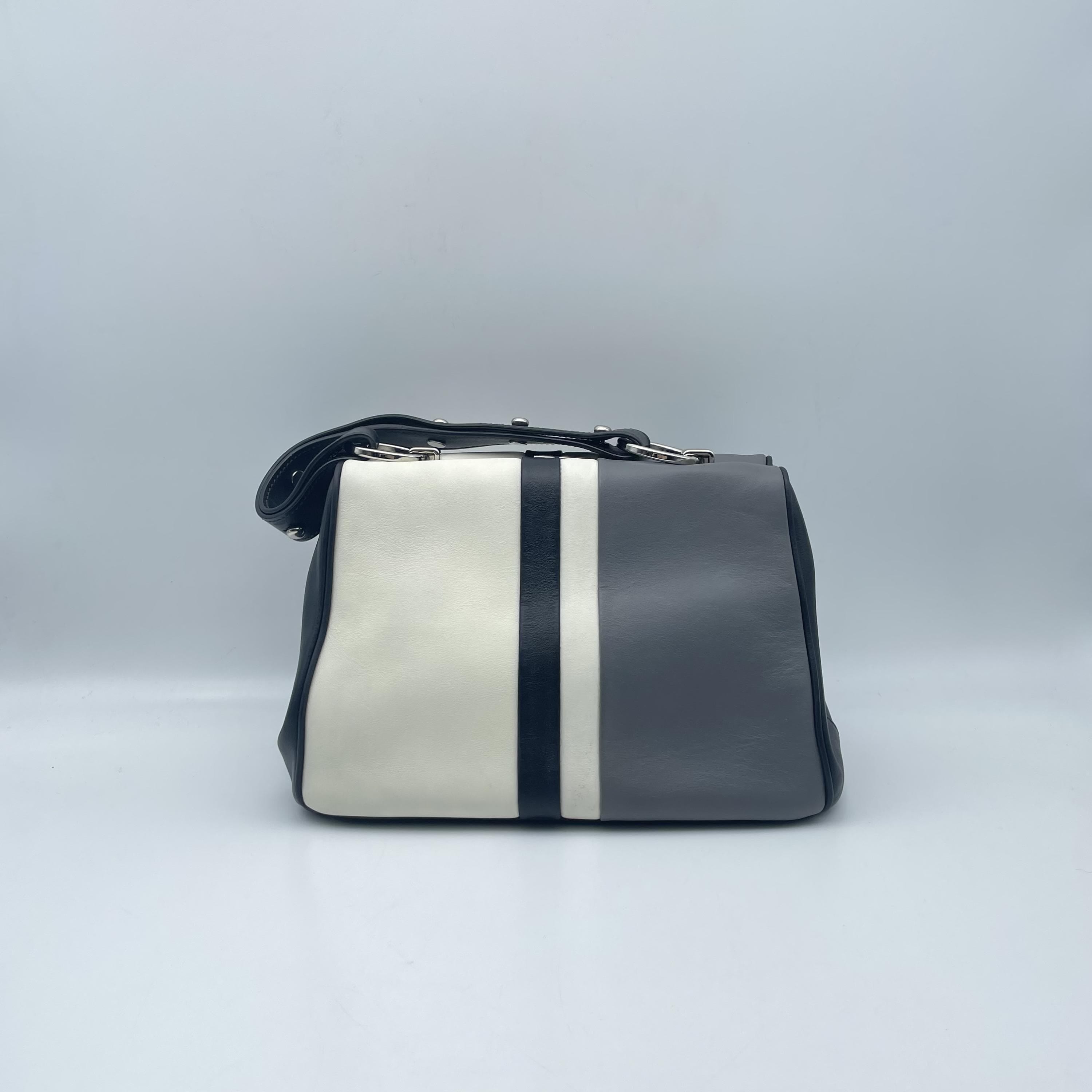 Prada Multicolor Leather Striped Handbag C345544