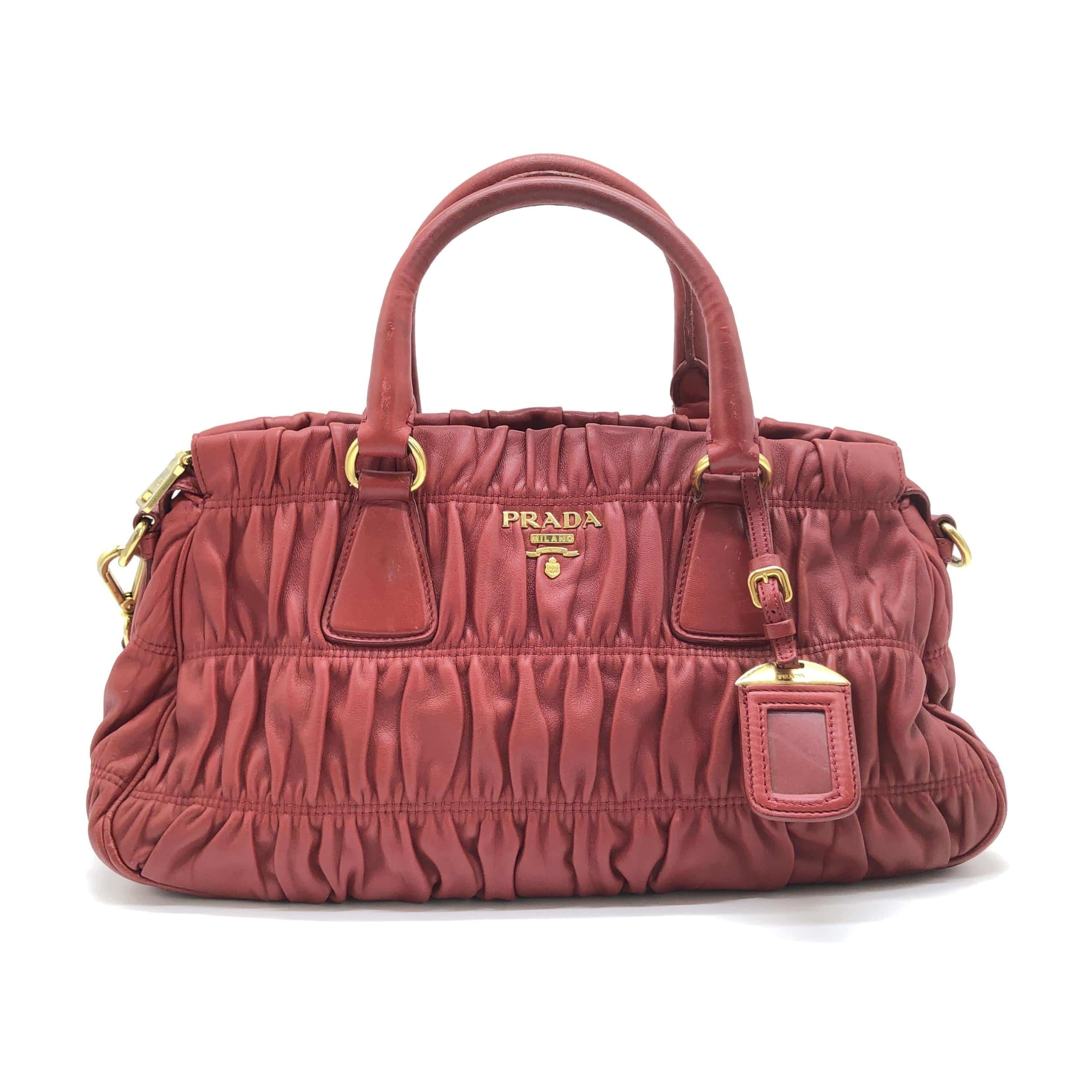 Prada Red Nappa Leather Gaufre Handbag C332011
