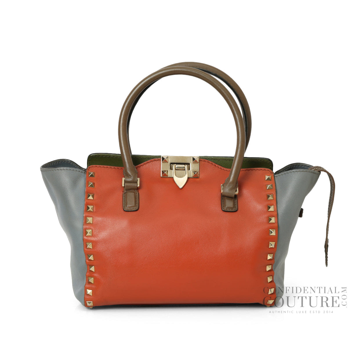 Valentino Multicolore Leather Small Rockstud Trapeze Tote Bag