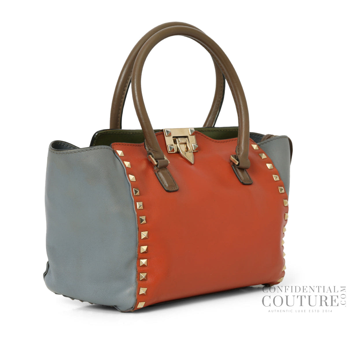 Valentino Multicolore Leather Small Rockstud Trapeze Tote Bag