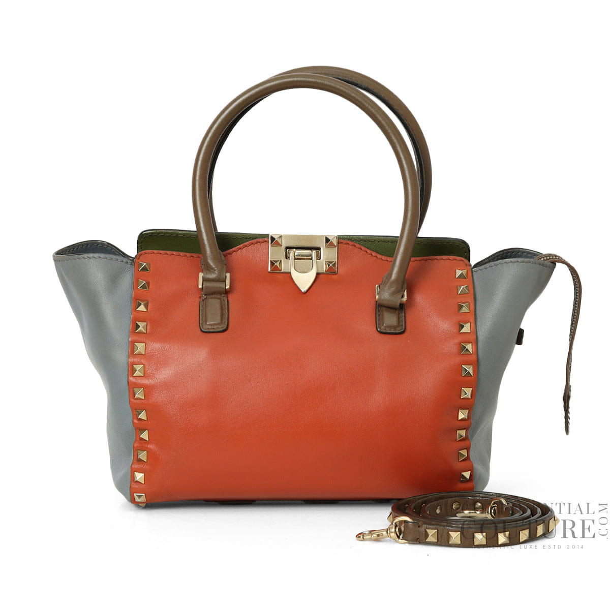 Valentino Multicolore Leather Small Rockstud Trapeze Tote Bag