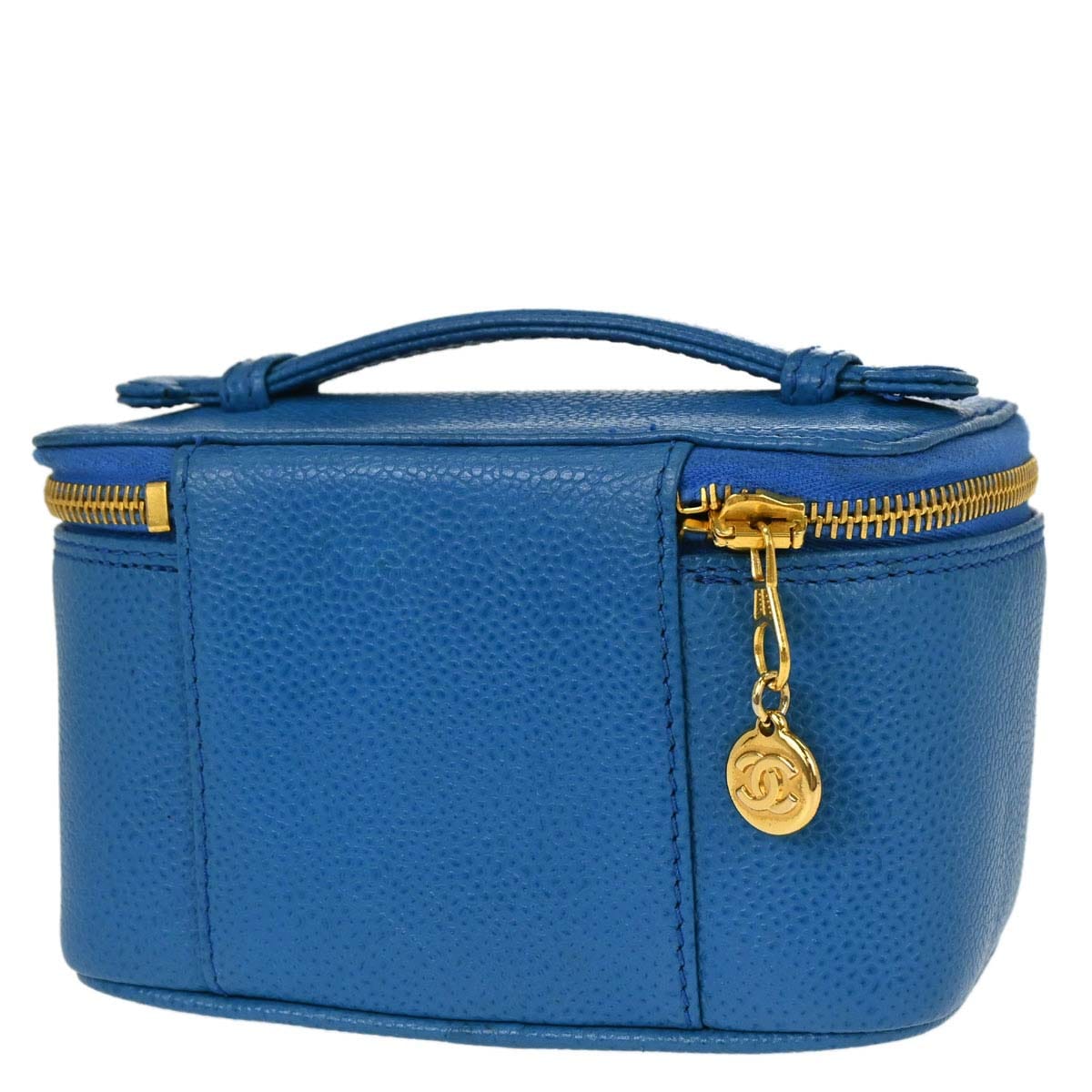 Chanel 1997 - 1999 Blue Caviar Skin Timeless Vanity Handbag