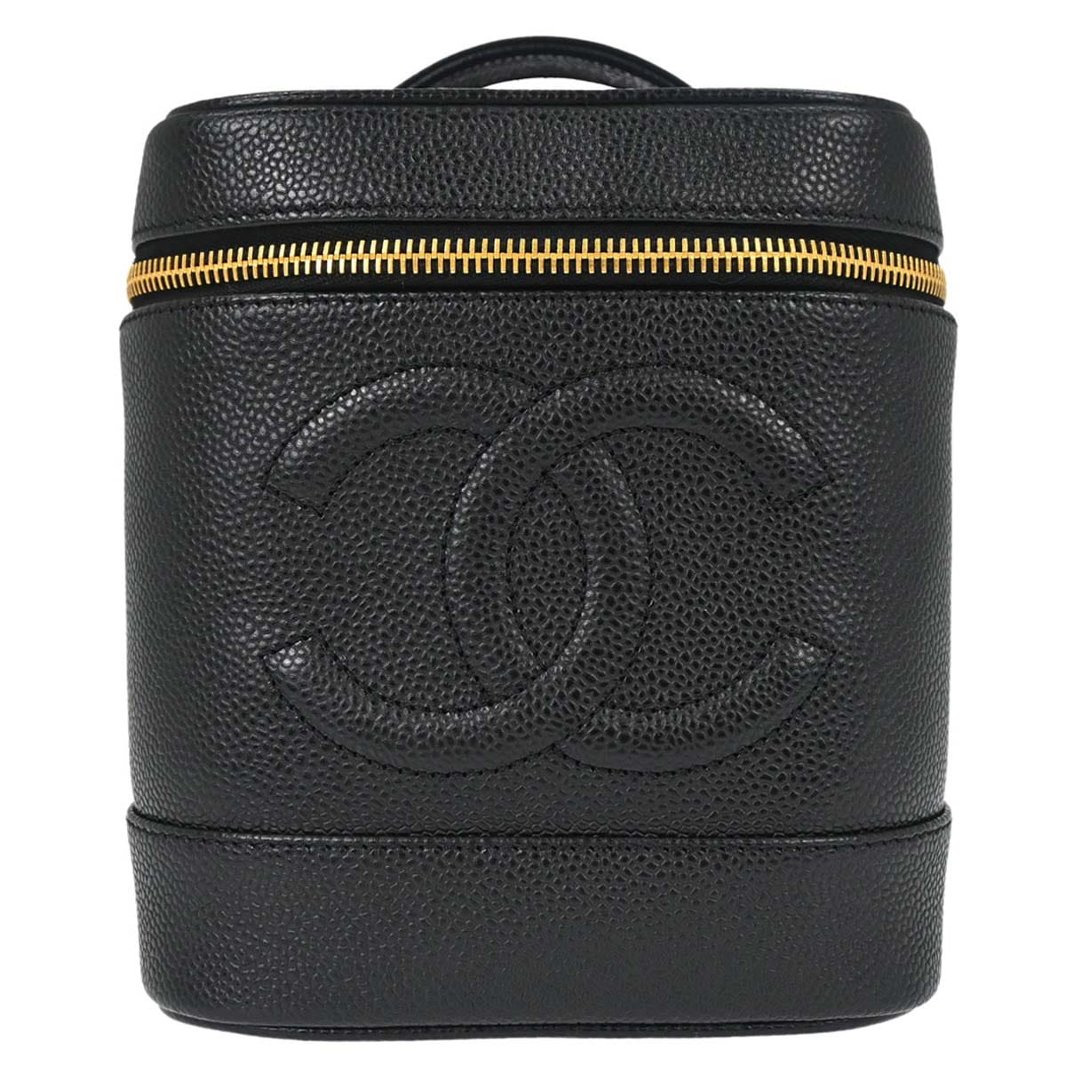 Chanel 2000 - 2002 Black Caviar Skin Timeless Vanity Handbag