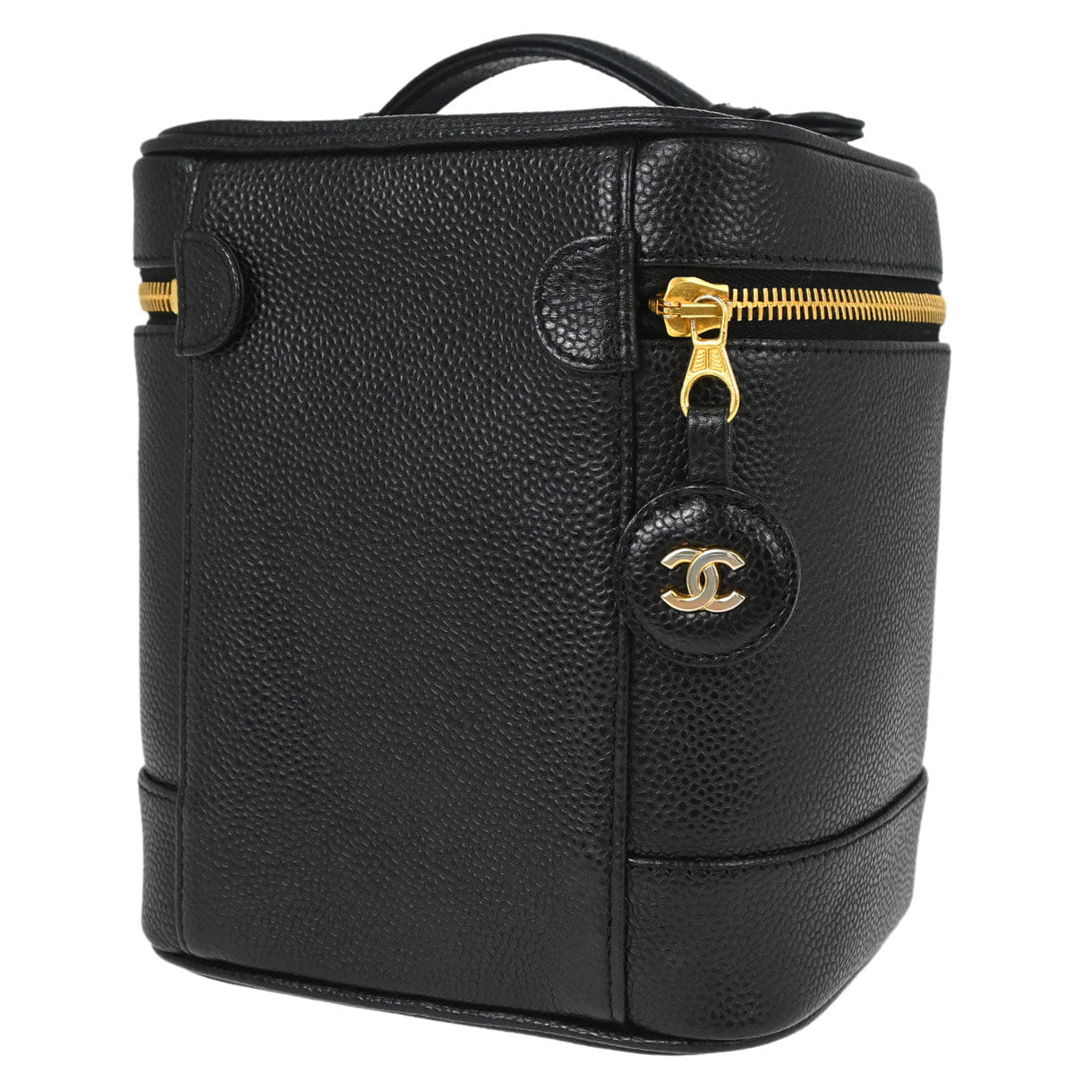 Chanel 2000 - 2002 Black Caviar Skin Timeless Vanity Handbag